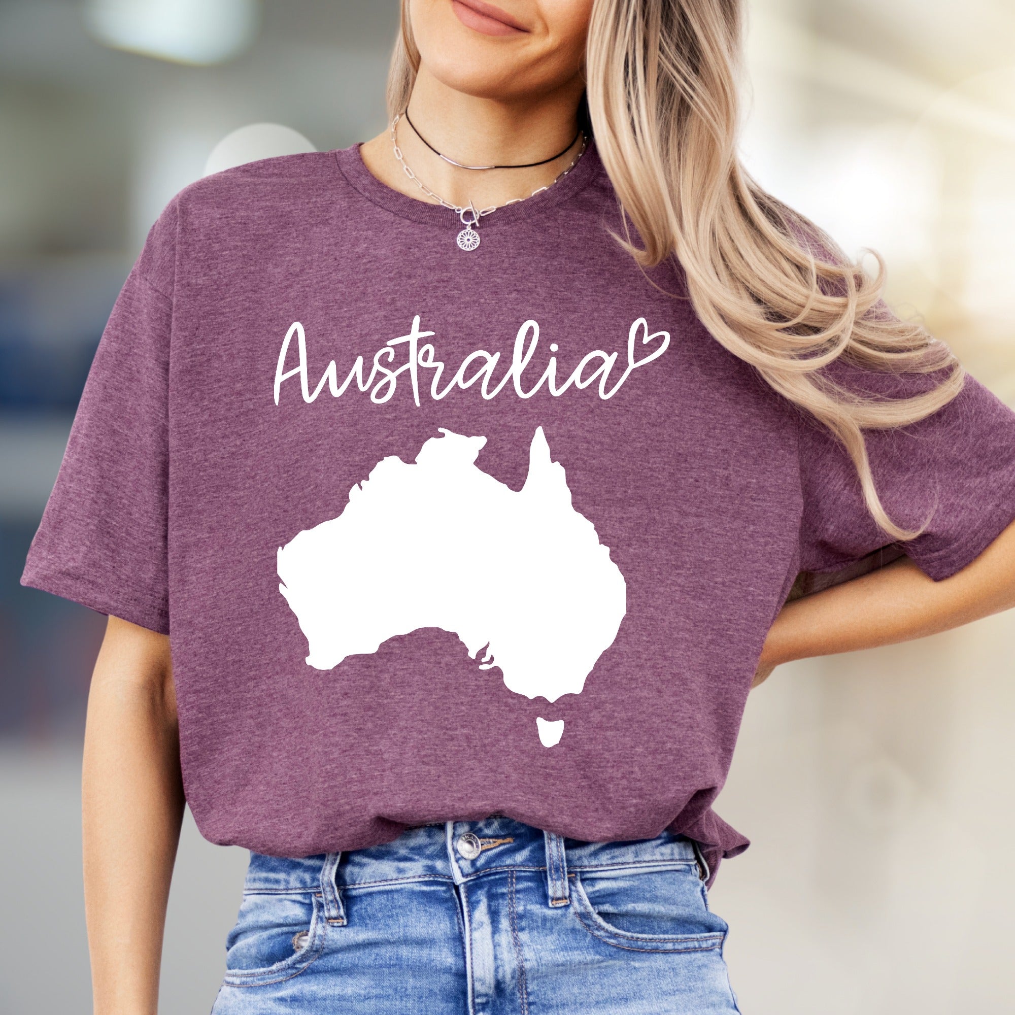 "Australia" Map Heart Graphic Tee, a Travel Lover's Pick for Everyday Style
