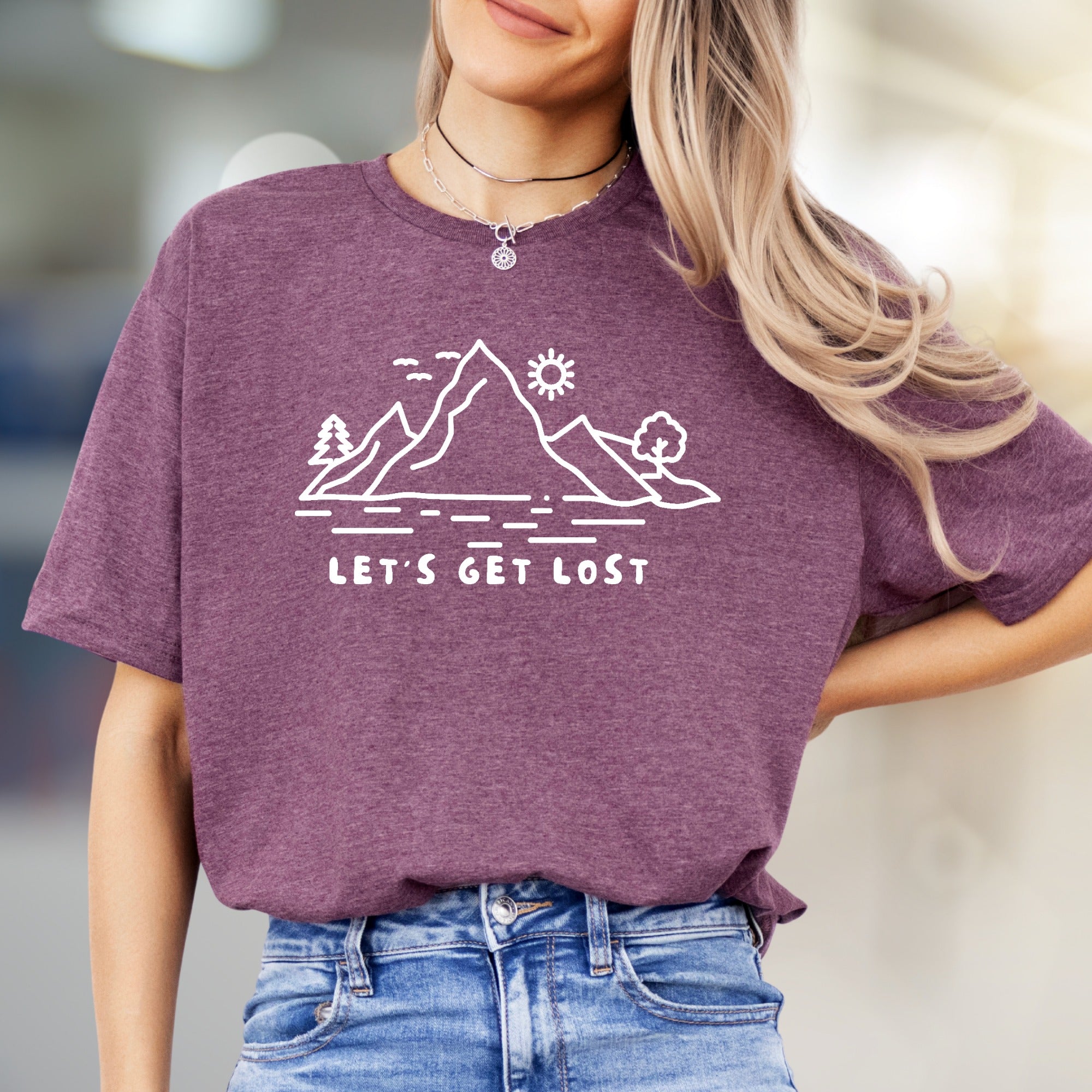 "Let's Get Lost" Mountain Graphic Tee, a Wanderlust Pick for Outdoorsy Souls
