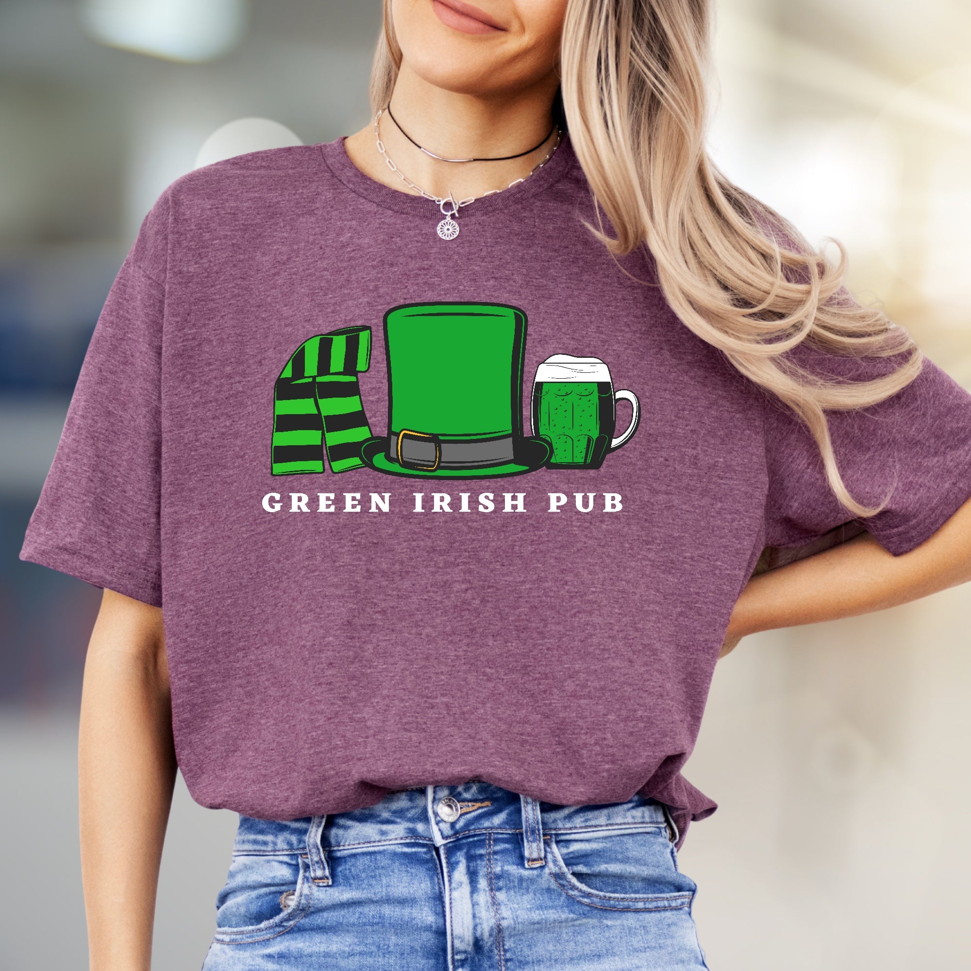 "GREEN IRISH PUB" Irish Celebration Graphic Tee, a St. Paddy's Day Pick for Enthusiasts
