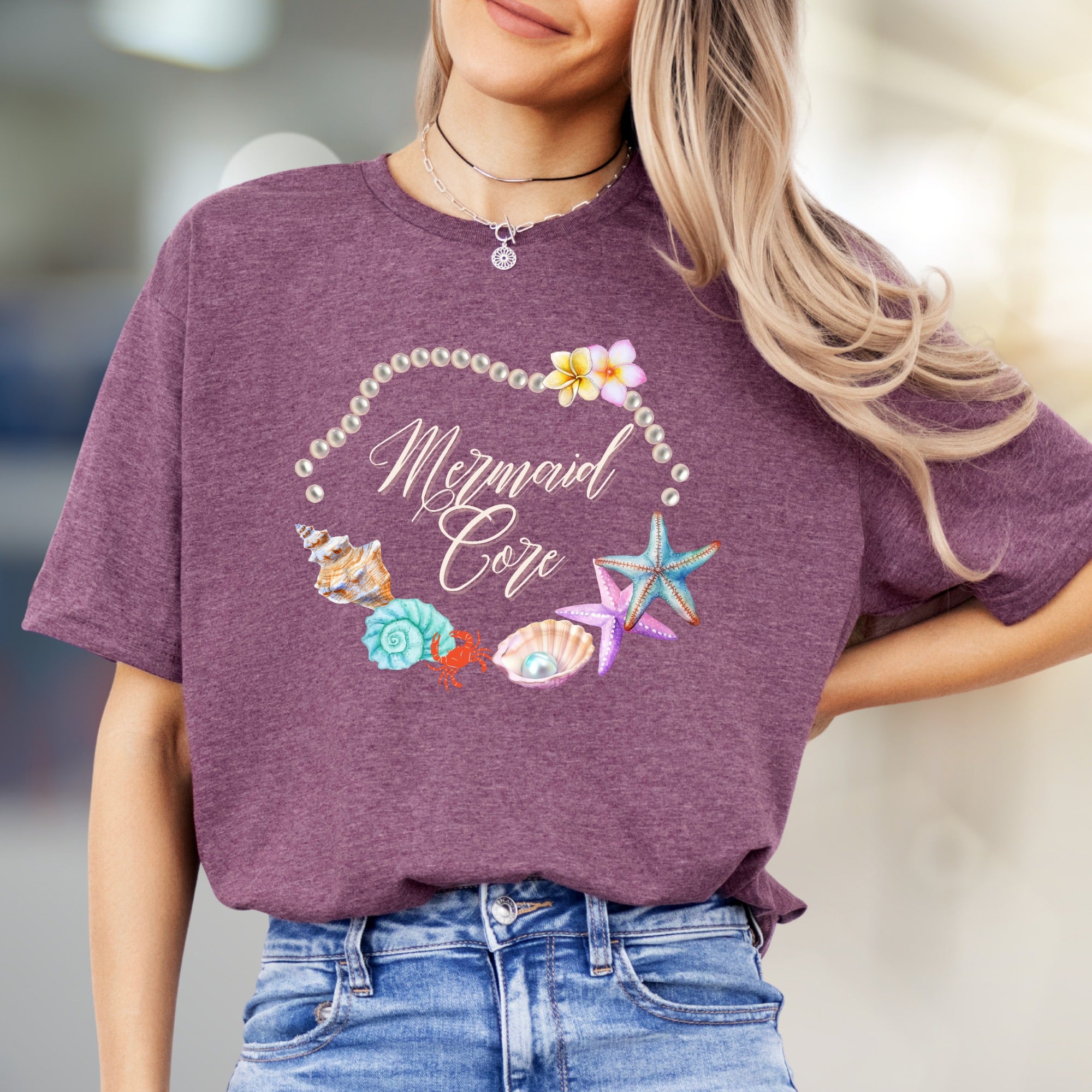 "Mermaid Core" Ocean Graphic Tee, a Coastal Style Pick for Beach Lovers