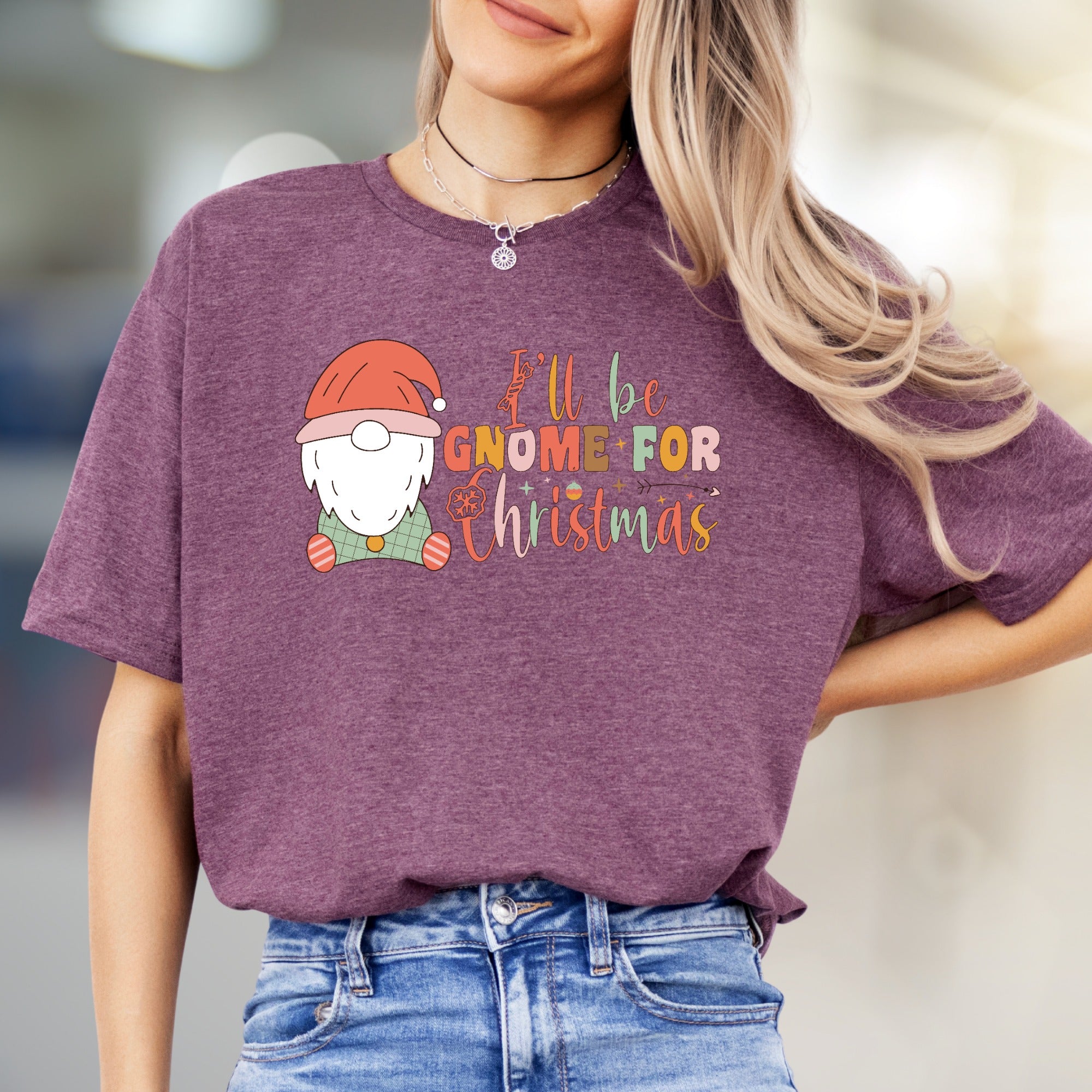 "I'll be Gnome For Christmas" Festive Gnome Graphic Tee, a Holiday Pick for Everyone