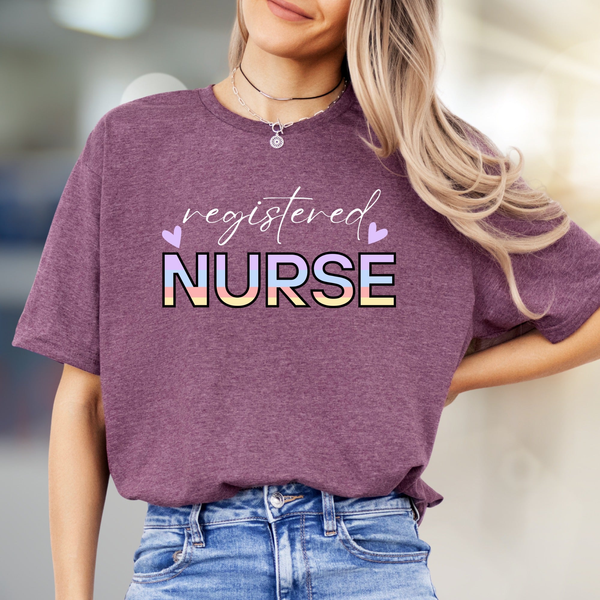 "Registered Nurse" Pastel Ombre Graphic Tee, a Heartfelt Healthcare Pick for Dedicated Professionals