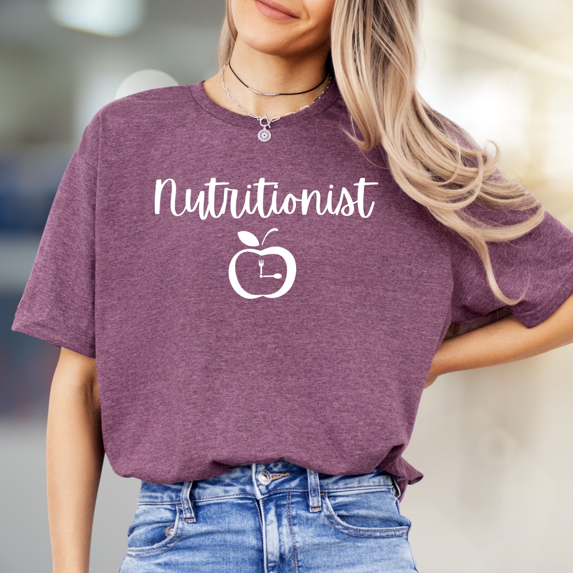 "Nutritionist" Apple Fork Spoon Graphic Tee, A Health Pro Pick for Wellness Advocates