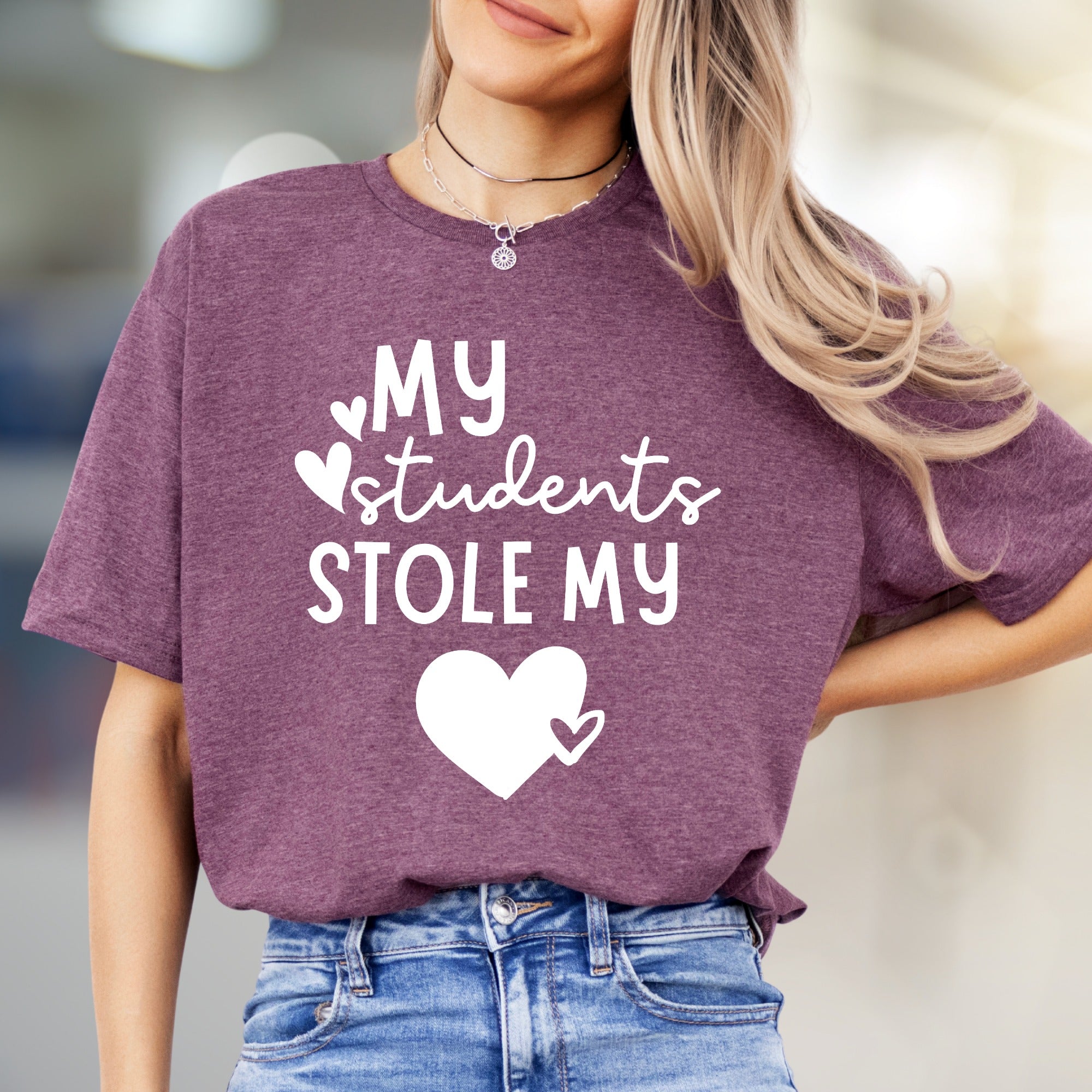 "MY Students Stole My Heart" Teacher Appreciation Graphic Tee, a Delightful School Day Pick for Educators
