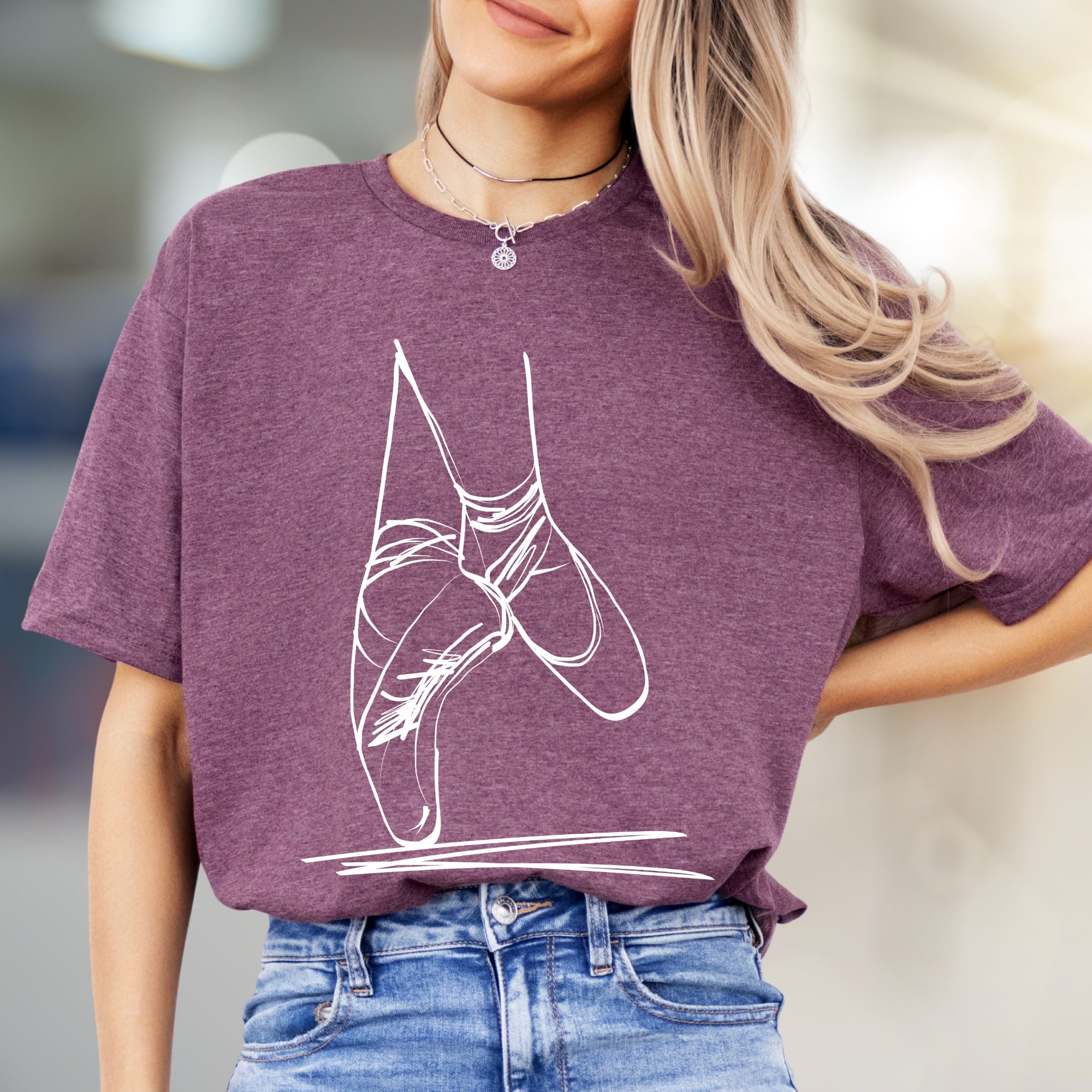 Graceful Pointe Shoes Minimalist Graphic Tee, a Ballet Core Pick for Dancers