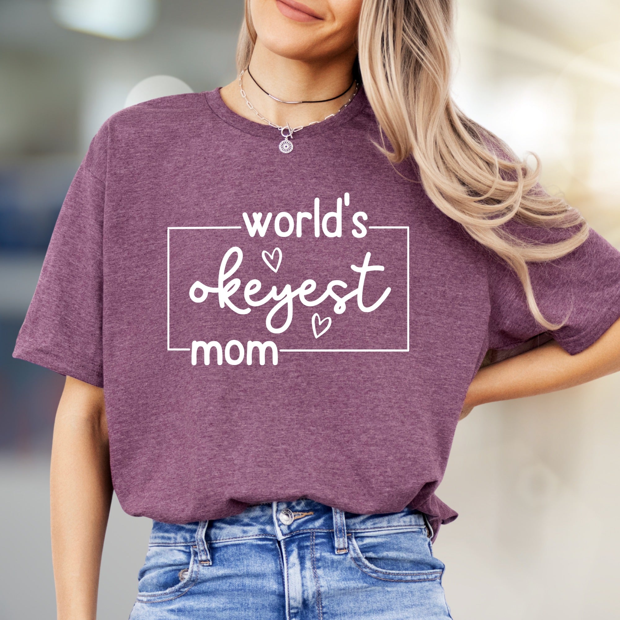 "World's Okeyest Mom" Funny Graphic Tee, a Witty Pick for Awesome Parents