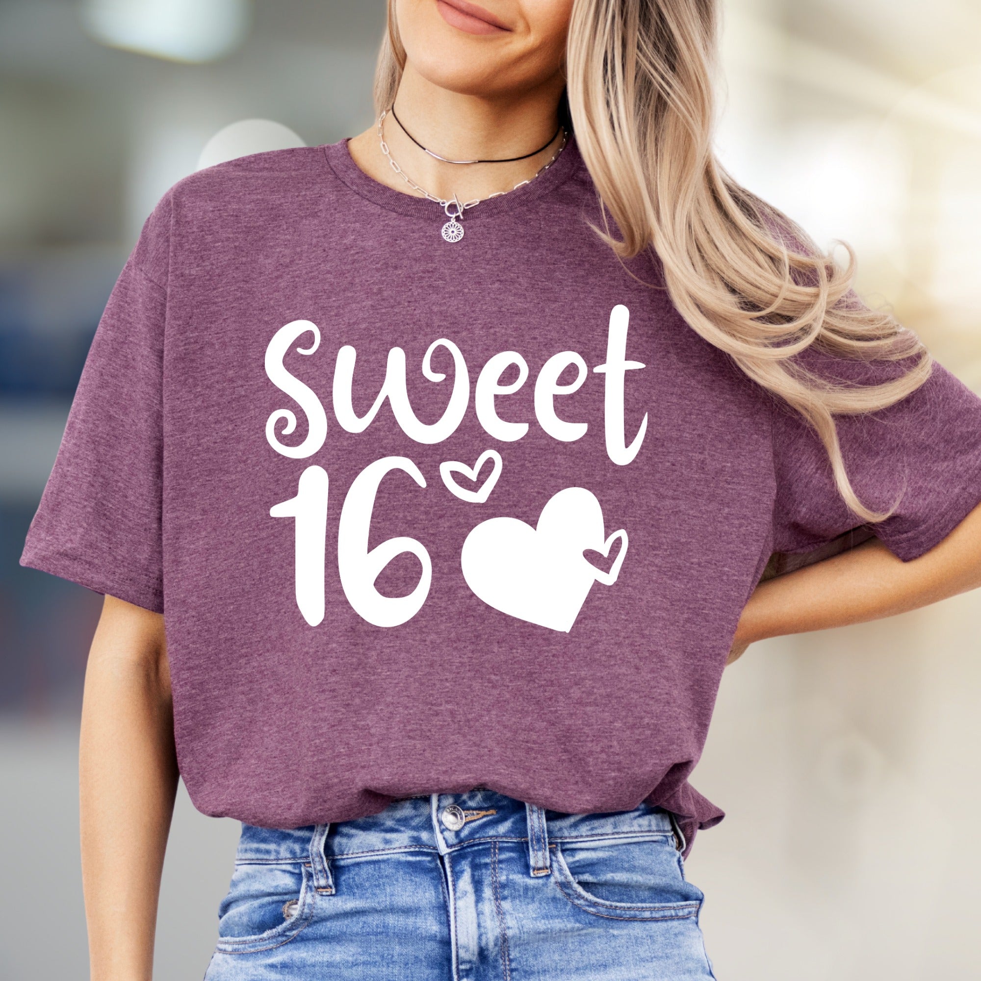 "Sweet 16" Birthday Celebration Graphic Tee, a Girly & Fun Pick for Teens