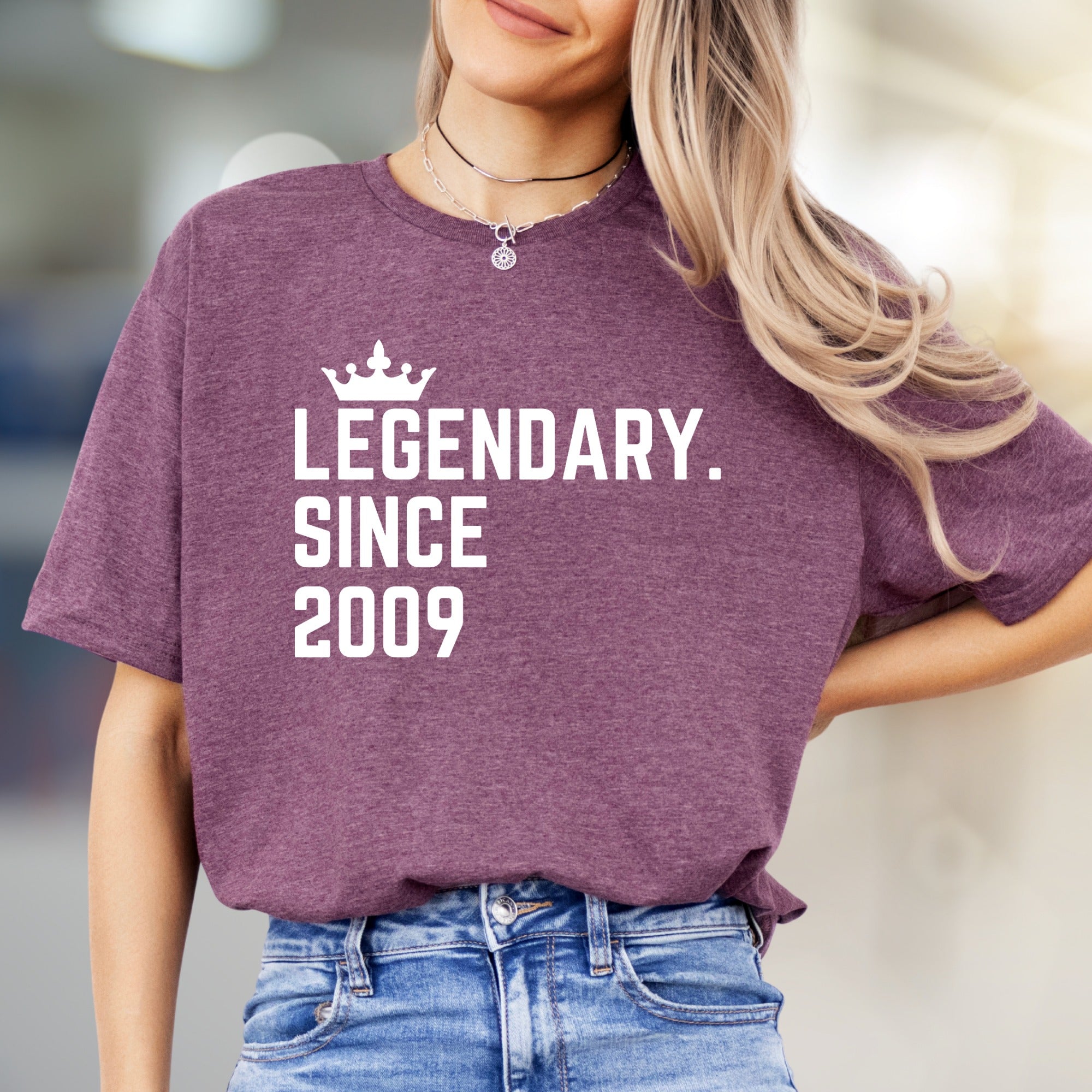 "Legendary Since 2009" Crown Graphic Tee, a Birthday Vibe Pick for Everyone