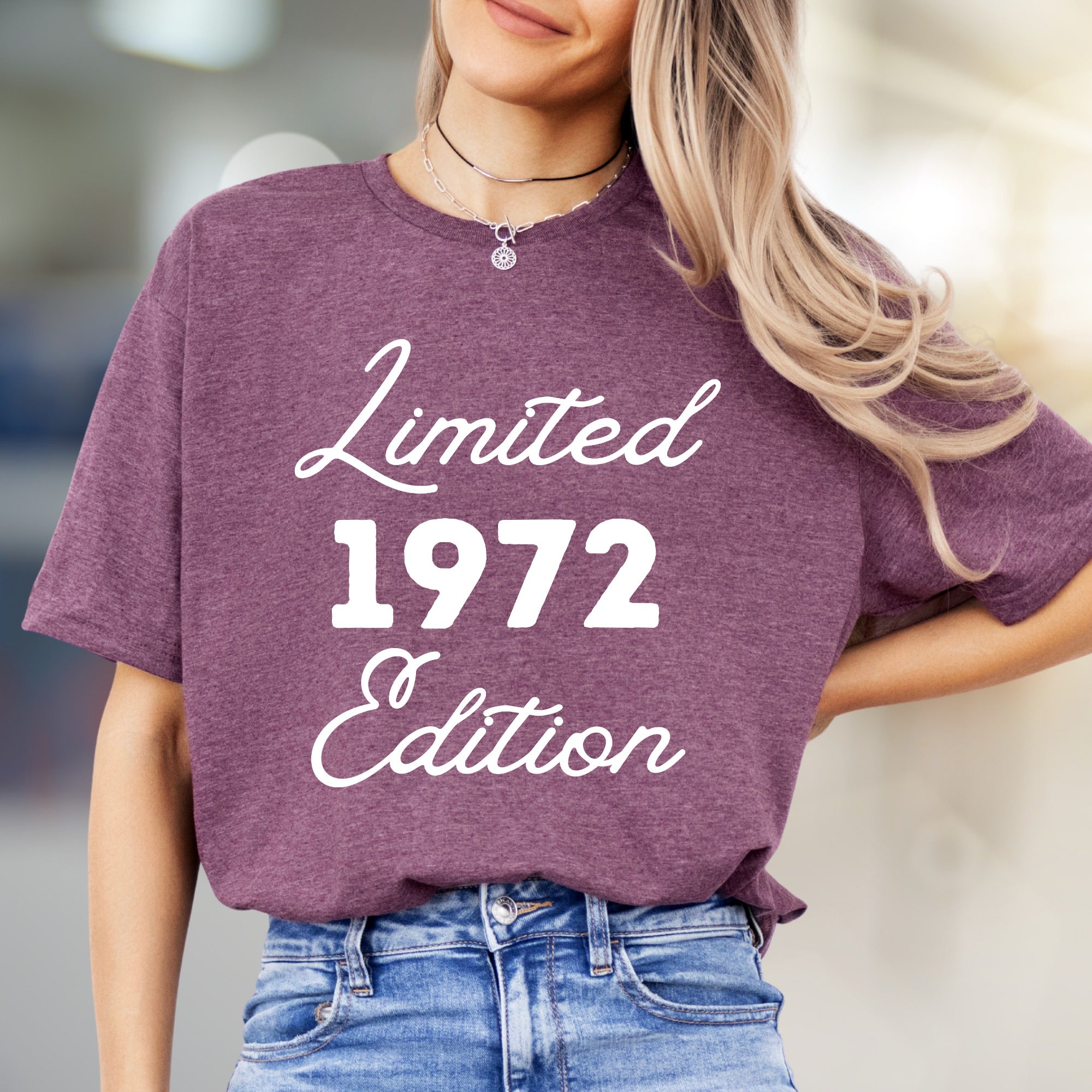 "Limited 1972 Edition" Retro Birthday Graphic Tee, a Nostalgic Pick for Milestone Celebrations