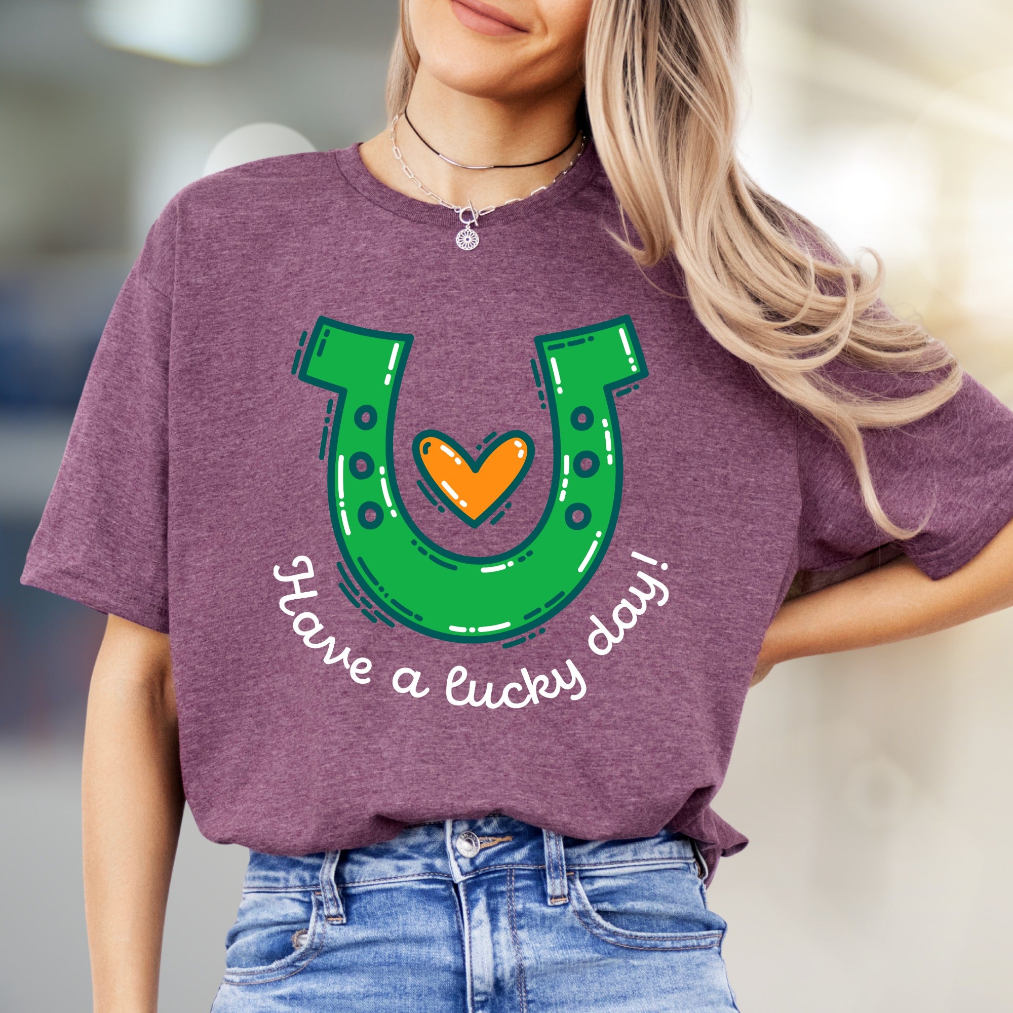 "Have a Lucky Day!" Horseshoe Graphic Tee, a St. Patrick's Day Pick for Everyone