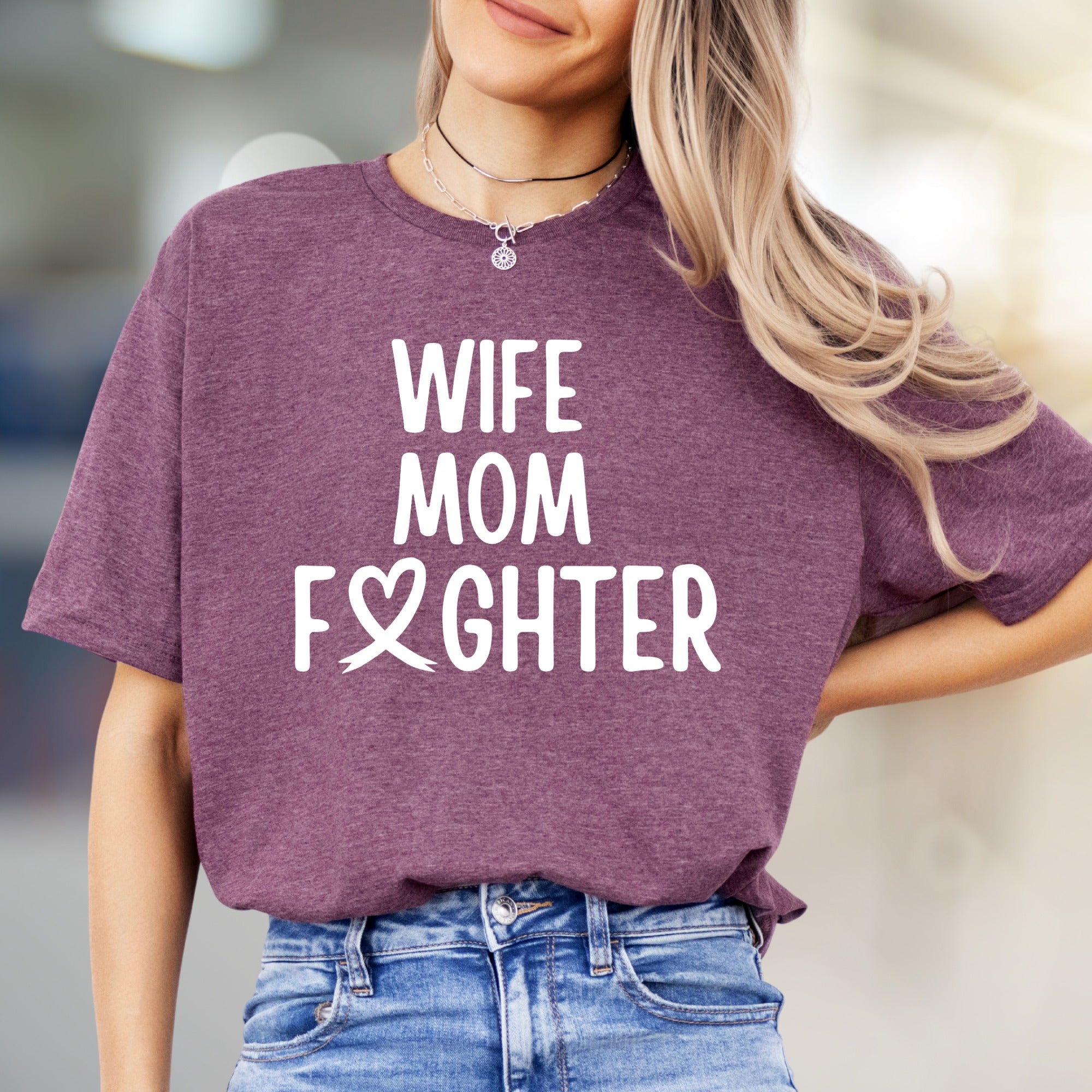 "WIFE MOM FIGHTER" Empowerment Graphic Tee, a Strength-Inspired Pick for Warriors