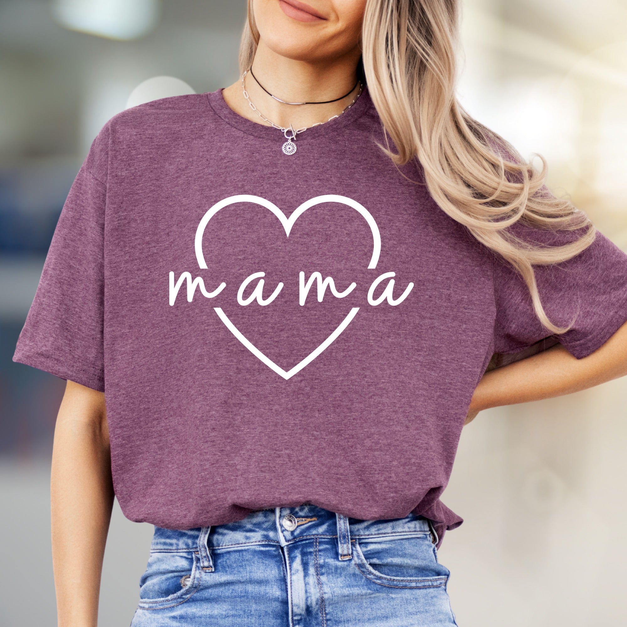 "Mama" Heart Script Graphic Tee, a Loving Pick for New Mothers