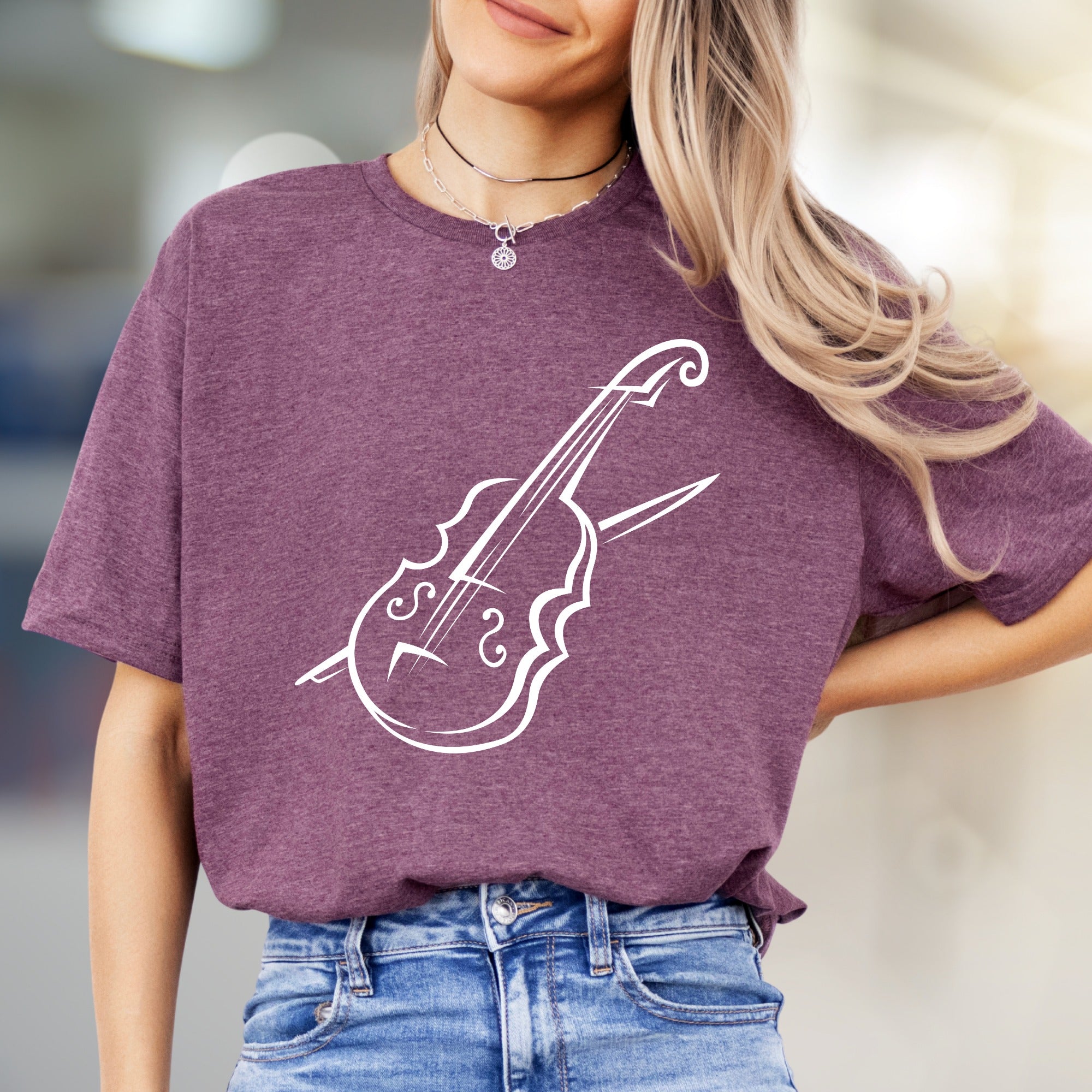Elegant Cello Outline Graphic Tee, A Musician's Art Unisex Tee