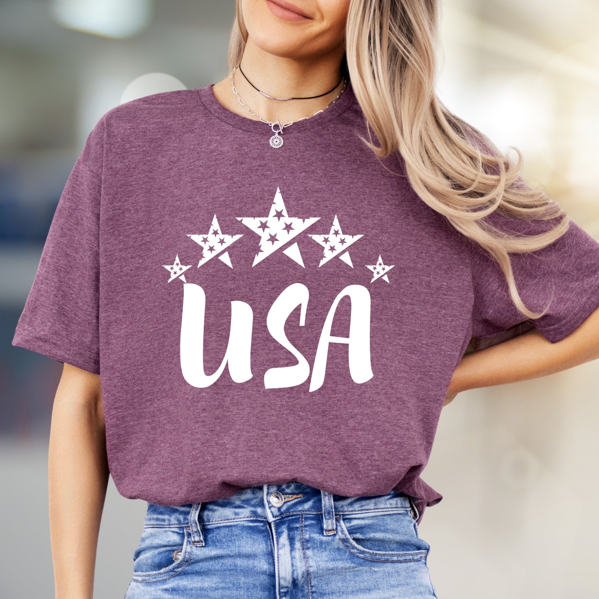 "USA" Patriotic Star Graphic Tee, a Bold Statement for Everyone