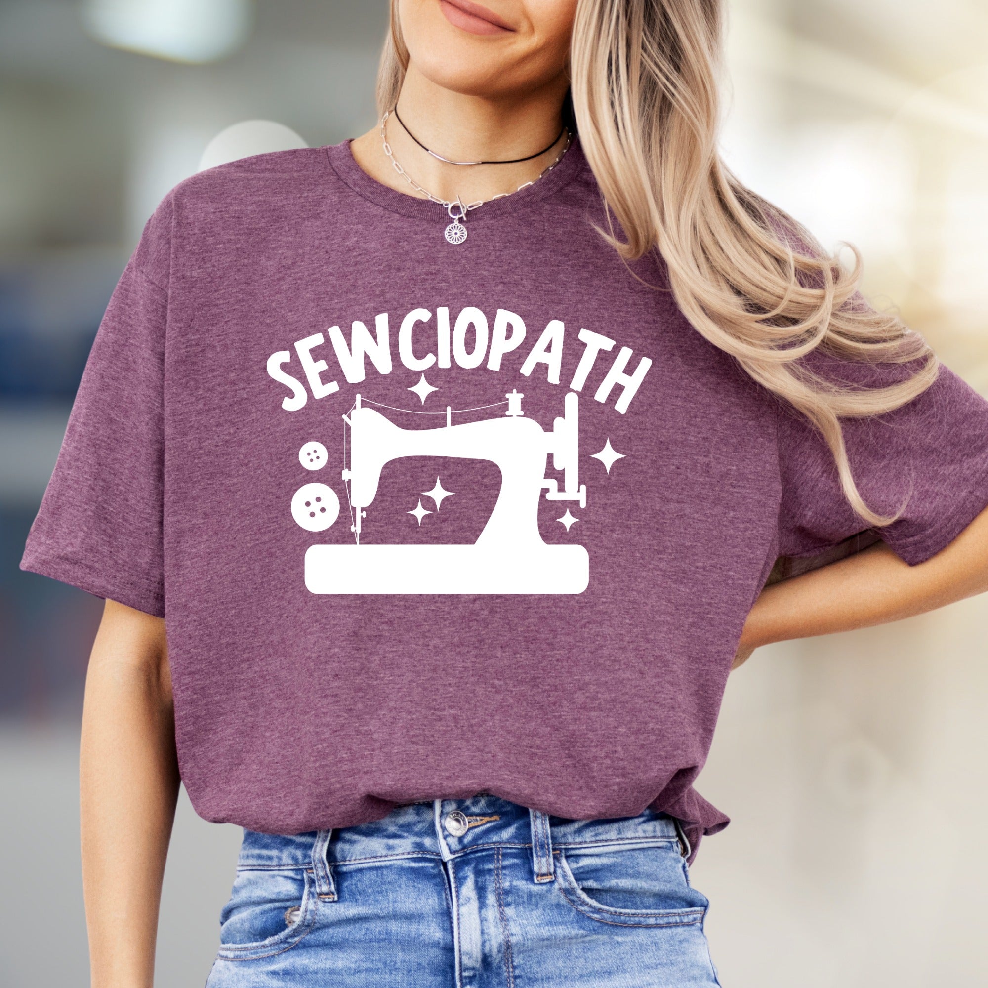 "SEWCIOPATH" Sewing Machine Graphic Tee, an Artisan Pick for Craft Enthusiasts
