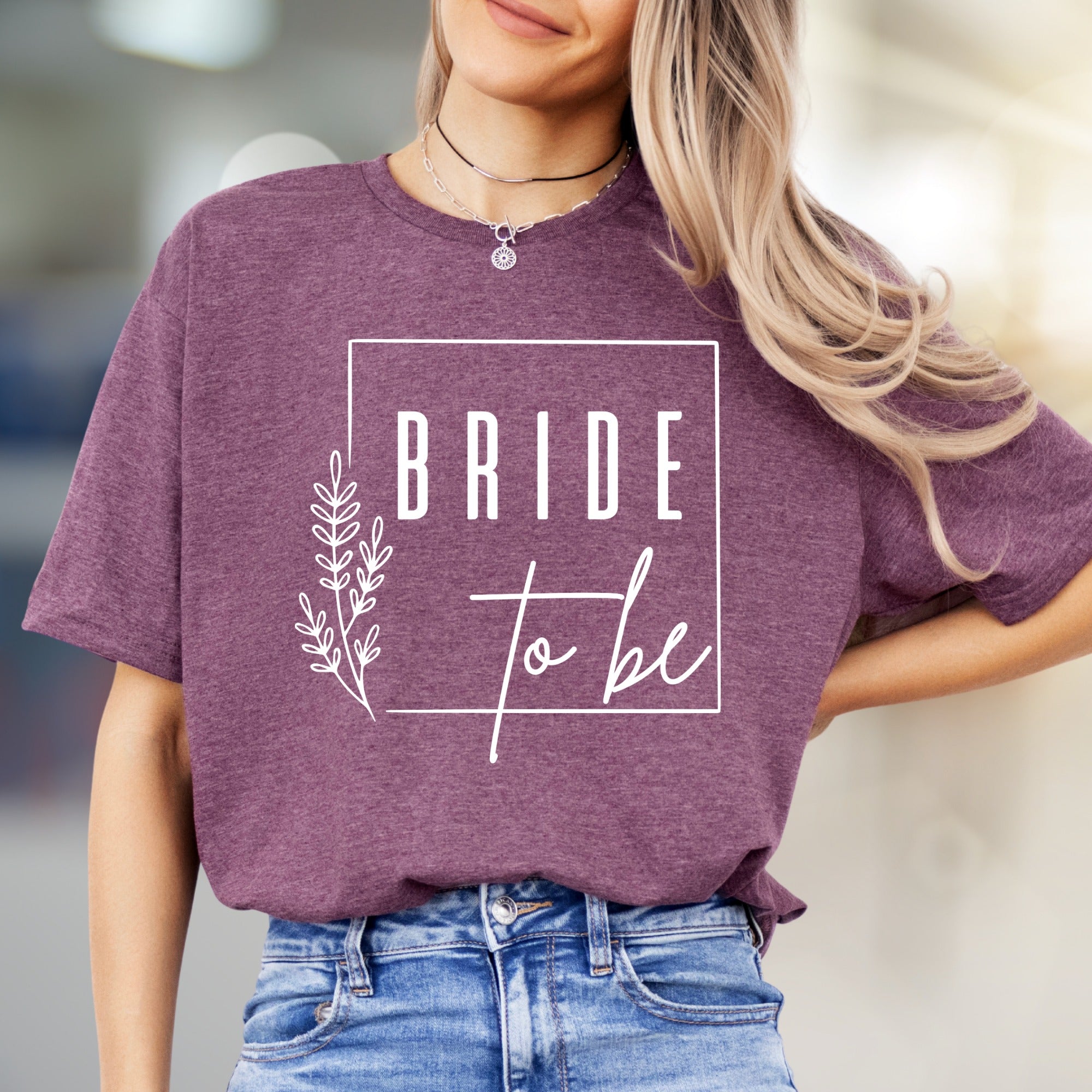 "BRIDE to be" Floral Frame Graphic Tee, a Bridal Party Pick for Engaged Women