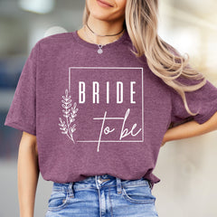 "BRIDE to be" Floral Frame Graphic Tee, a Bridal Party Pick for Engaged Women