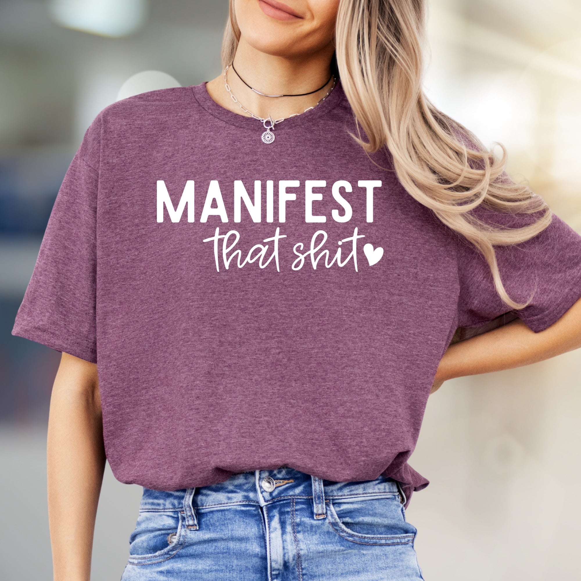 "MANIFEST that shit♡" Affirmation Graphic Tee, an Empowering Pick for Dreamers