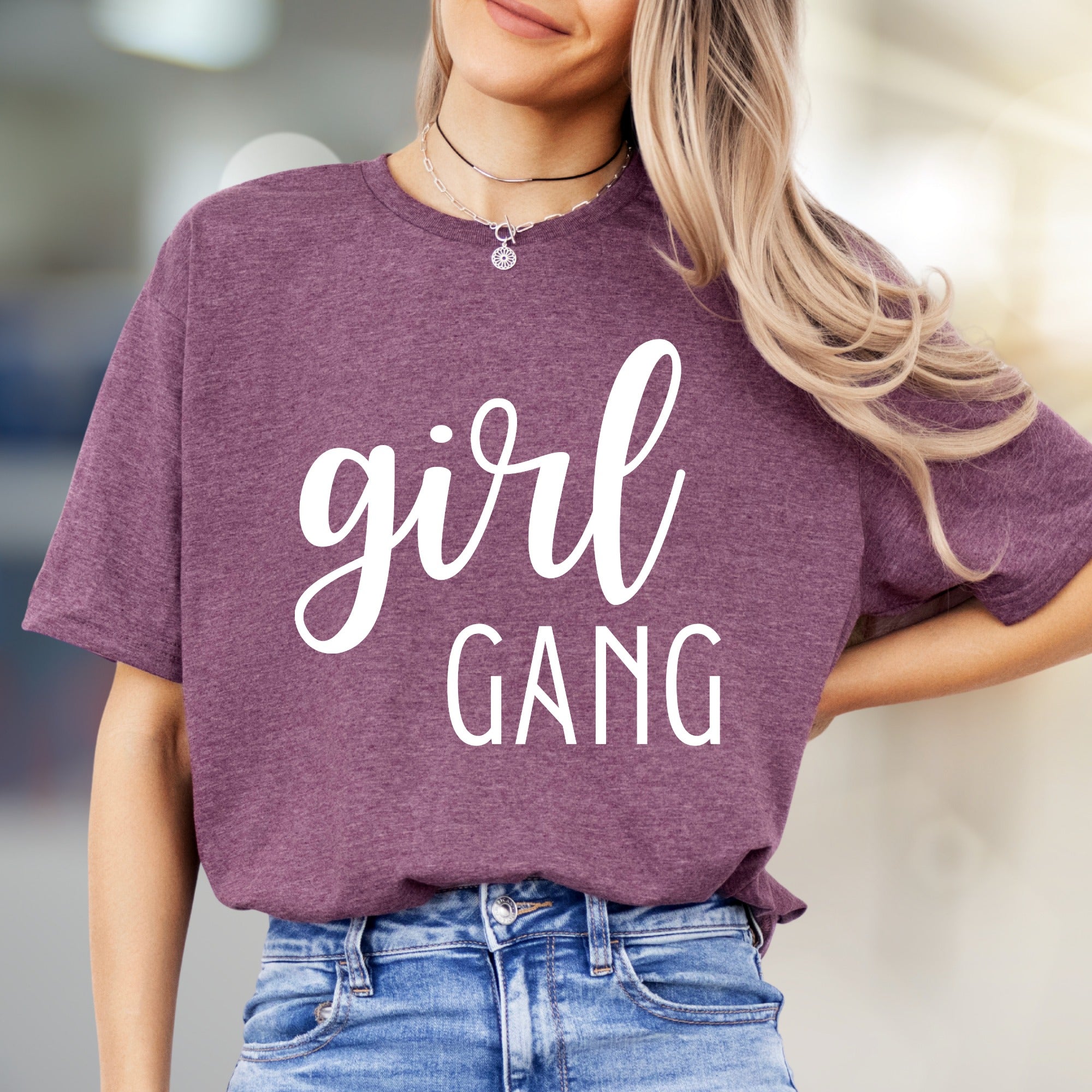 "Girl GANG" Bold Script Graphic Tee, a Friendship Style Pick for Your Crew