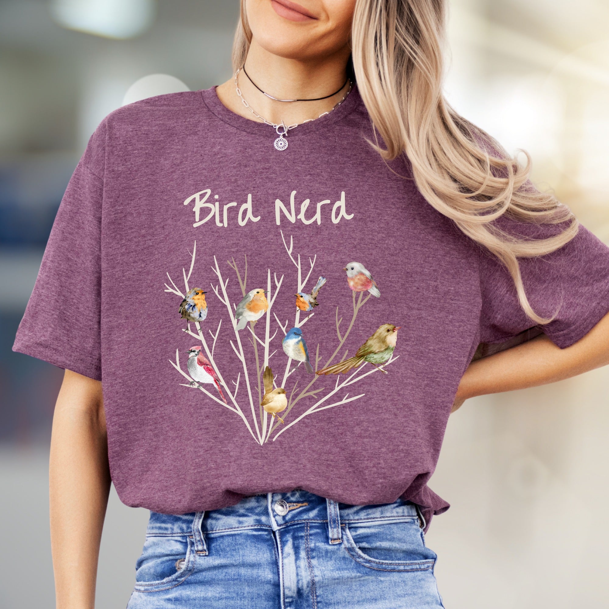 "Bird Nerd" Watercolor Birds Graphic Tee, a Nature Lover's Unisex Pick