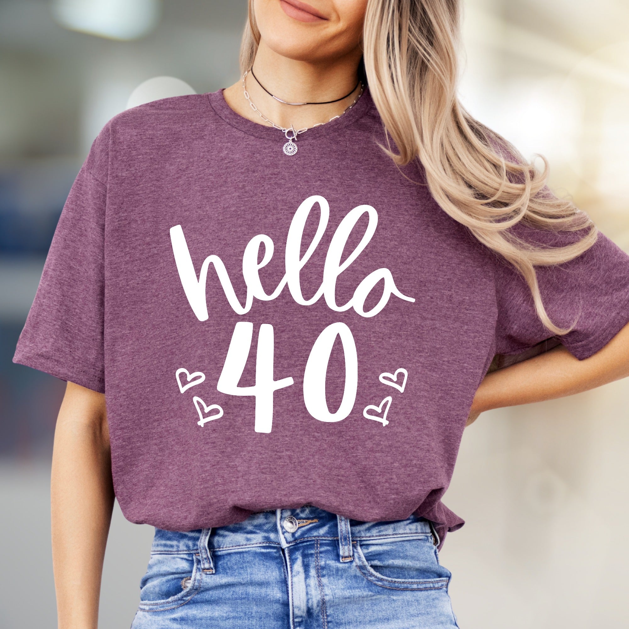 Hello 40 Birthday Graphic Tee, A Milestone Celebration Pick for Her