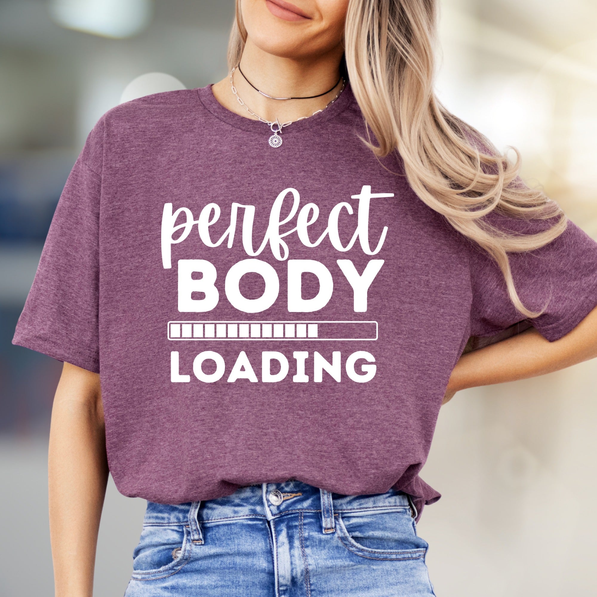 "Perfect Body Loading" Fitness Graphic Tee, a Motivational Pick for Enthusiasts