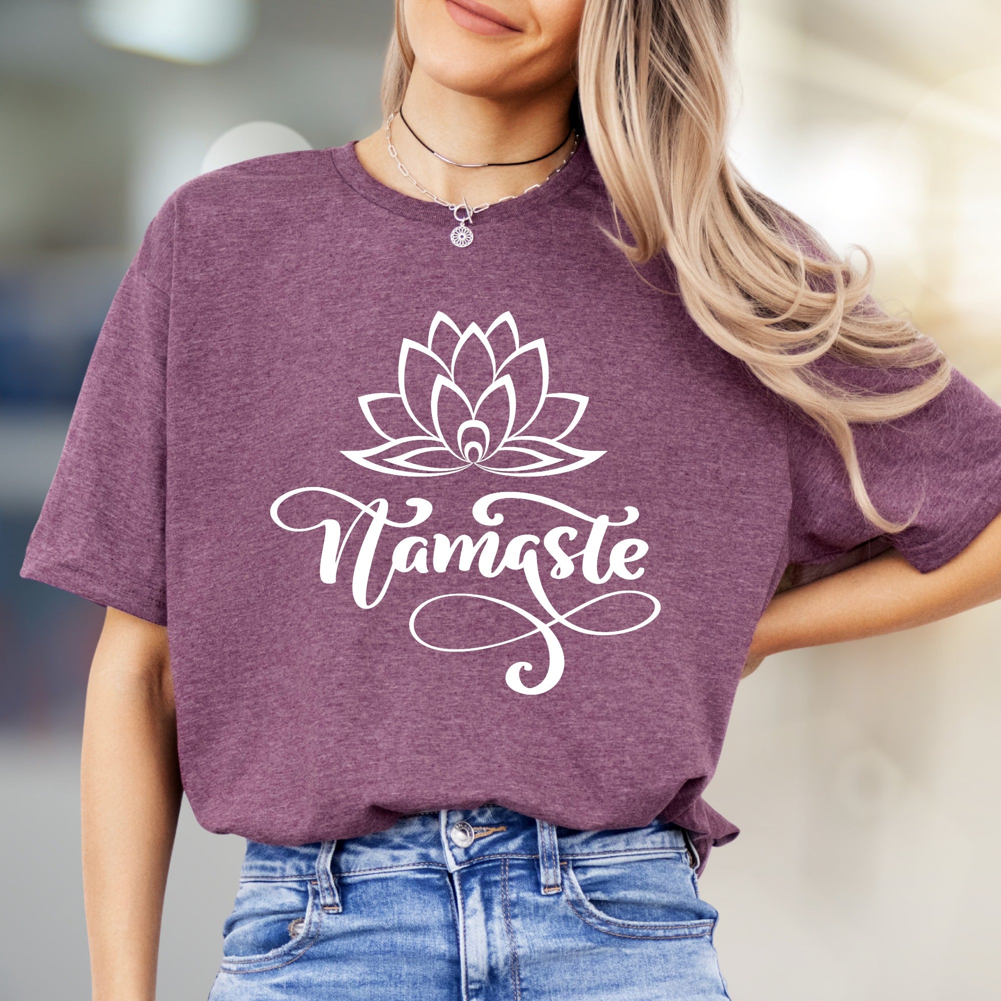 "Namaste" Lotus Flow Graphic Tee, a Zen Lifestyle Pick for Spirituality Lovers