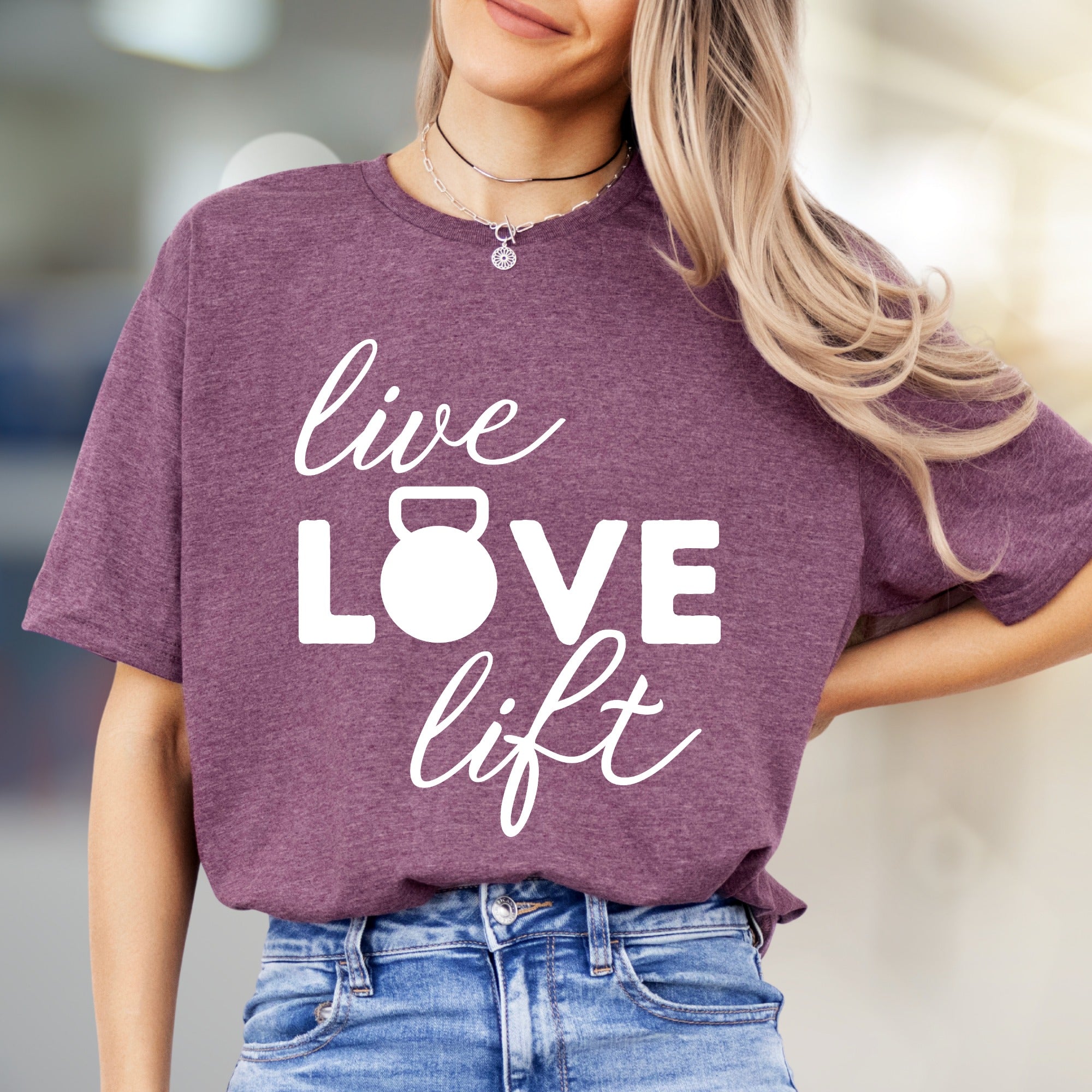 "Live Love Lift" Fitness Graphic Tee, a Gym Life Pick for Strength Enthusiasts