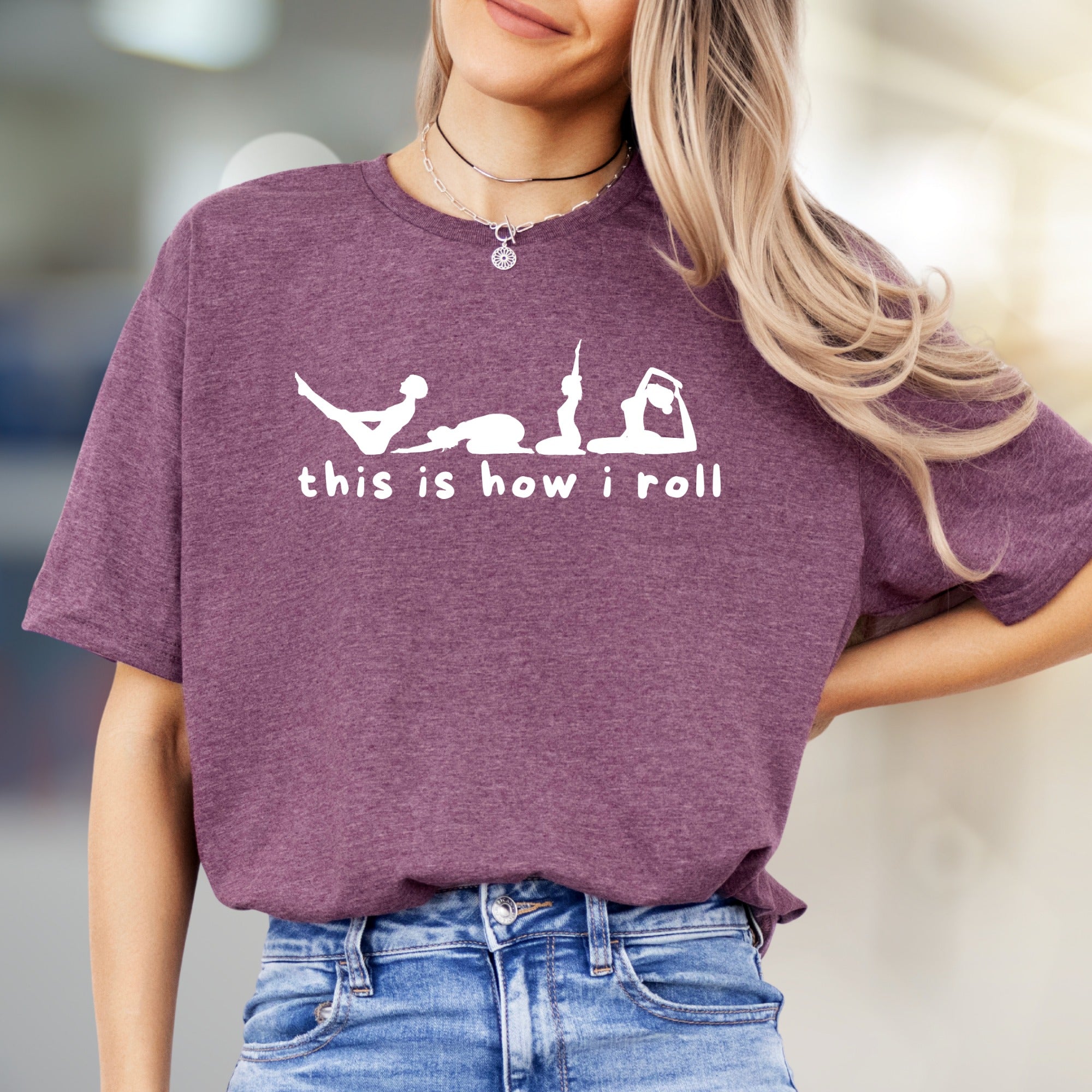 "This Is How I Roll" Yoga Pose Graphic Tee, a Zen Lifestyle Pick for Wellness Enthusiasts