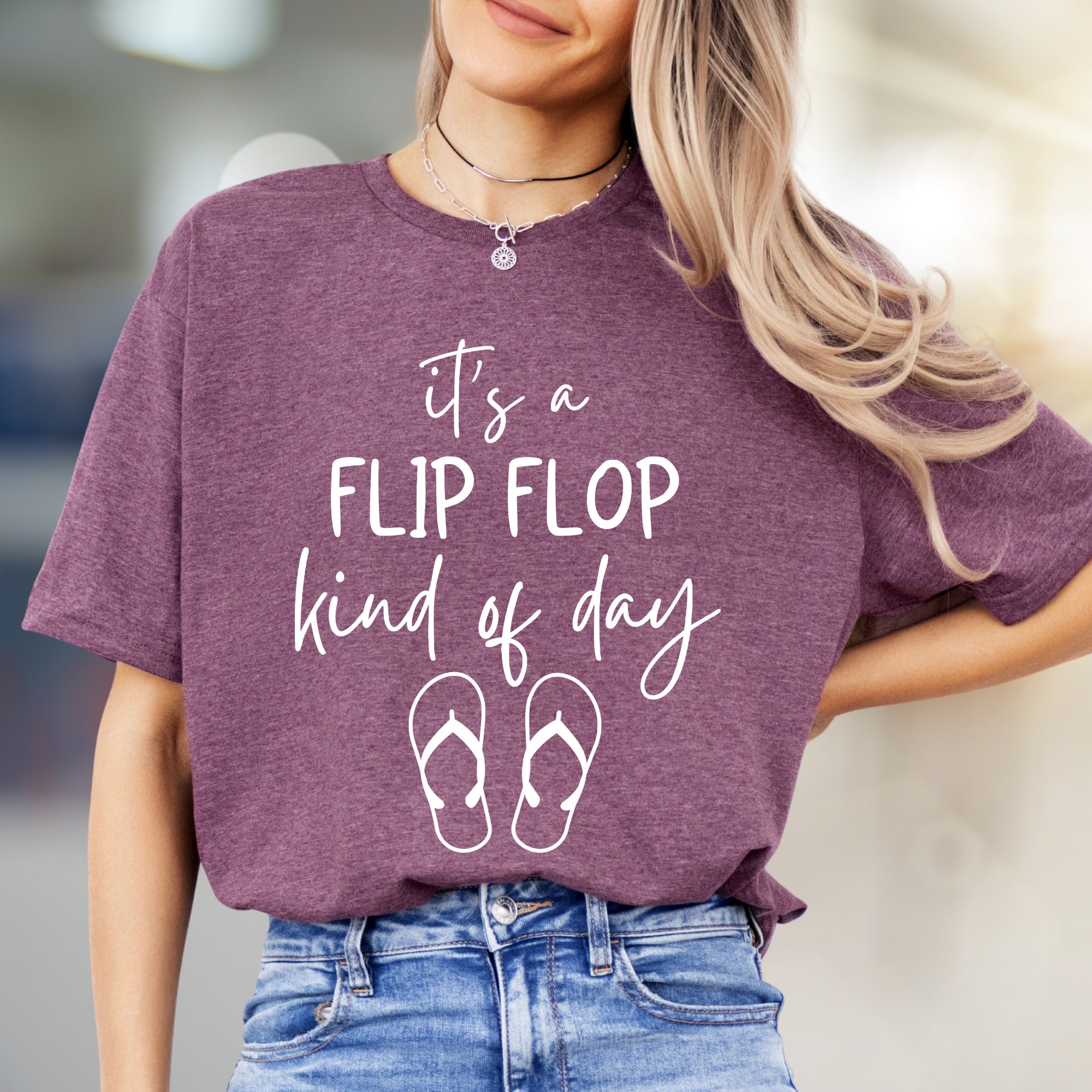 "It's a Flip Flop Kind of Day" Beachy Graphic Tee, A Vacation Vibes Pick for Summer Lovers