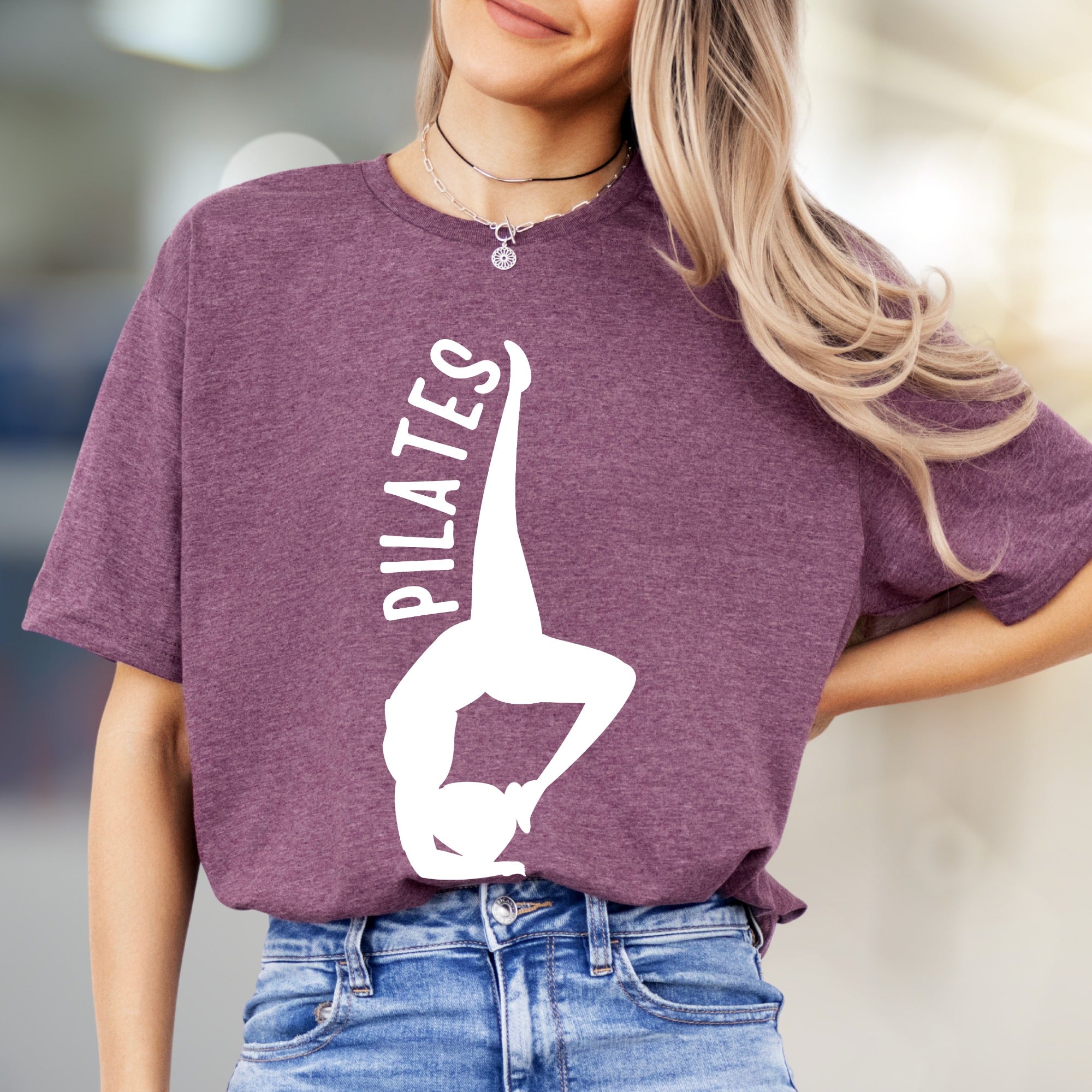 "Pilates" Acrobat Pose Graphic Tee, a Wellness Pick for Fitness Enthusiasts