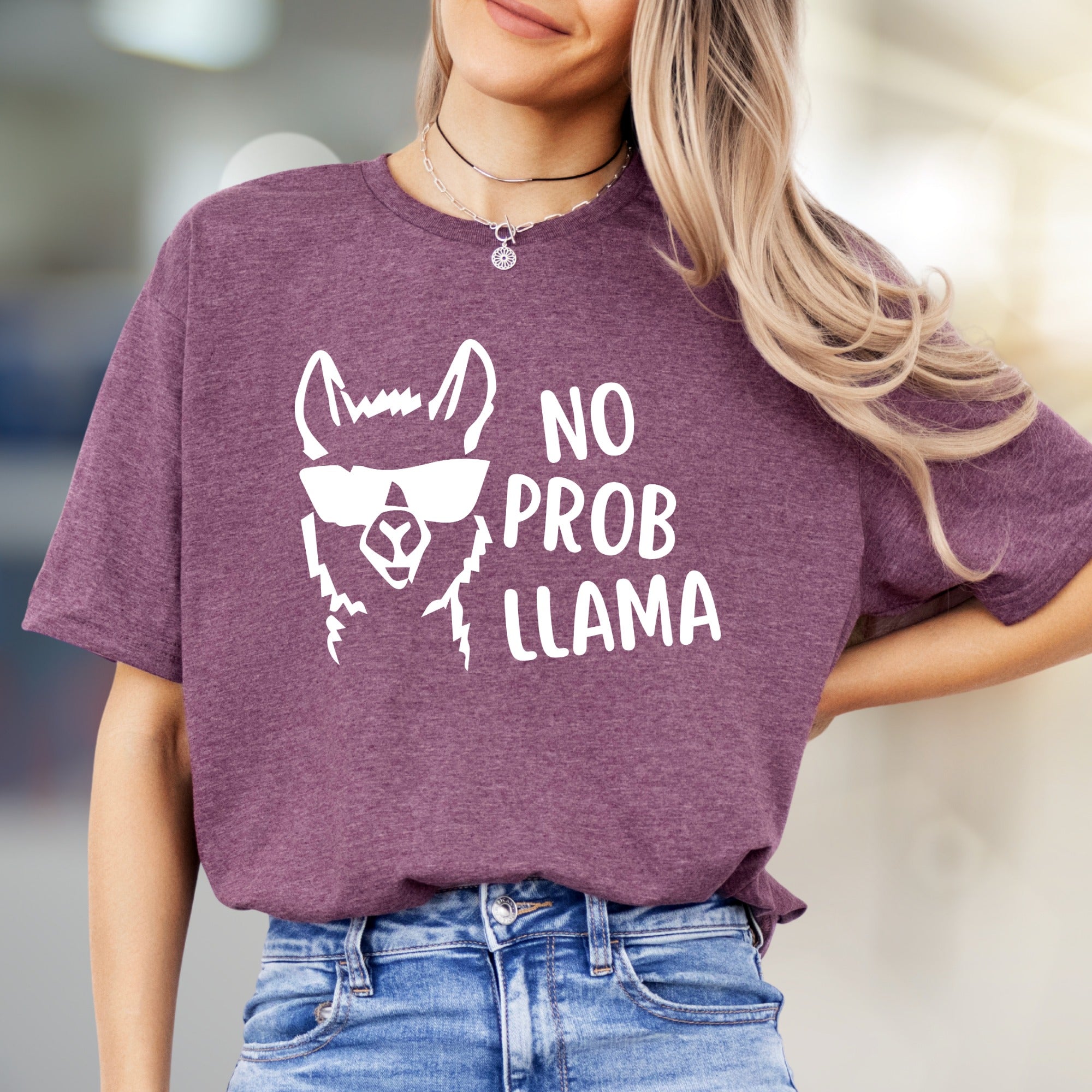 "NO PROB LLAMA" Cool Llama Graphic Tee, a Funny Animal Lover's Pick for Everyone