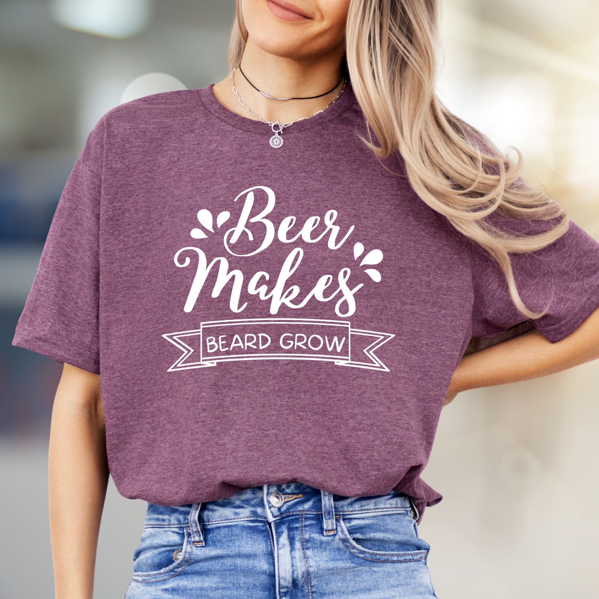 "Beer Makes Beard Grow" Funny Beer Graphic Tee, a Novelty Pick for Beer Lovers