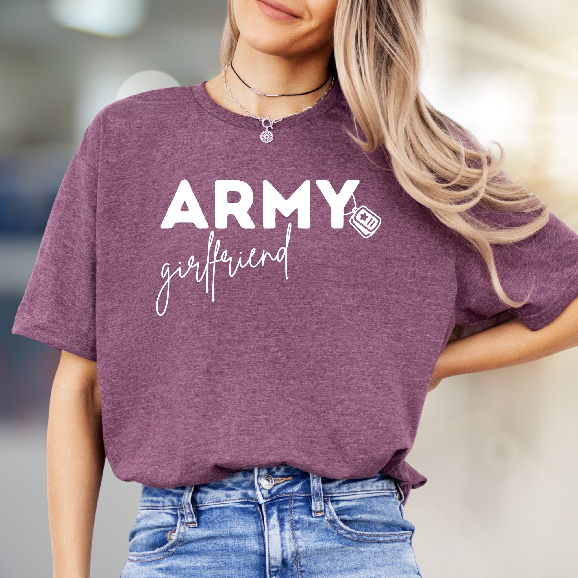 "ARMY girlfriend" Military Love Graphic Tee, a Supportive Style for Partners