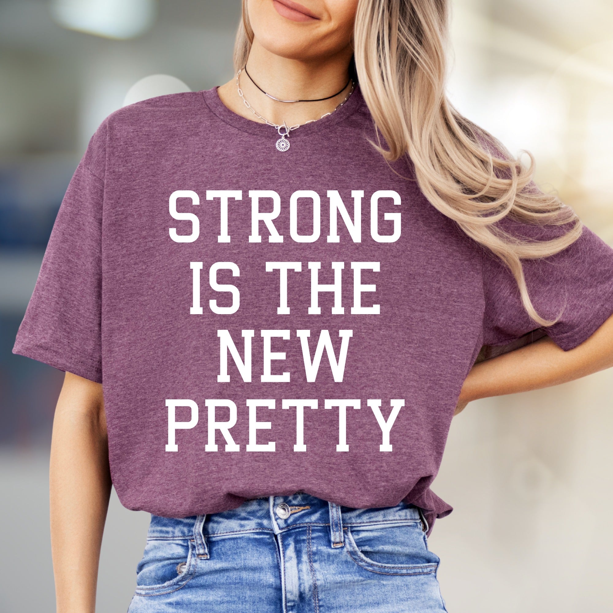 "STRONG IS THE NEW PRETTY" Empowering Graphic Tee, a Bold Statement for Her