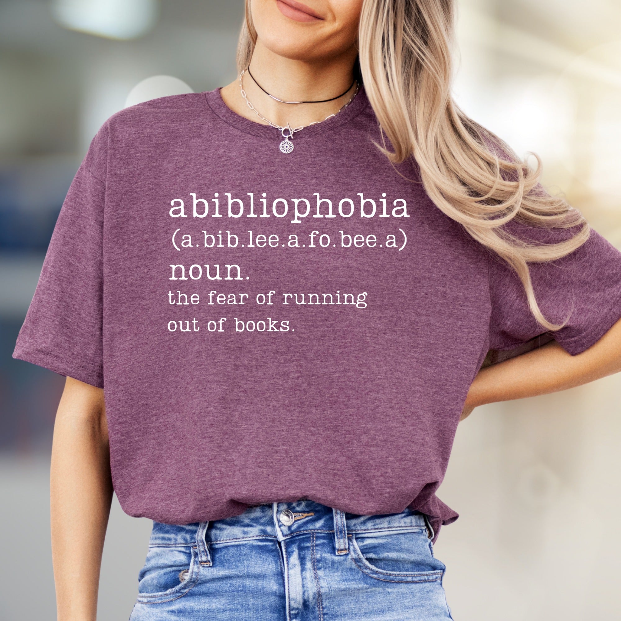 "Abibliophobia" Definition Graphic Tee, A Book Lover's Statement