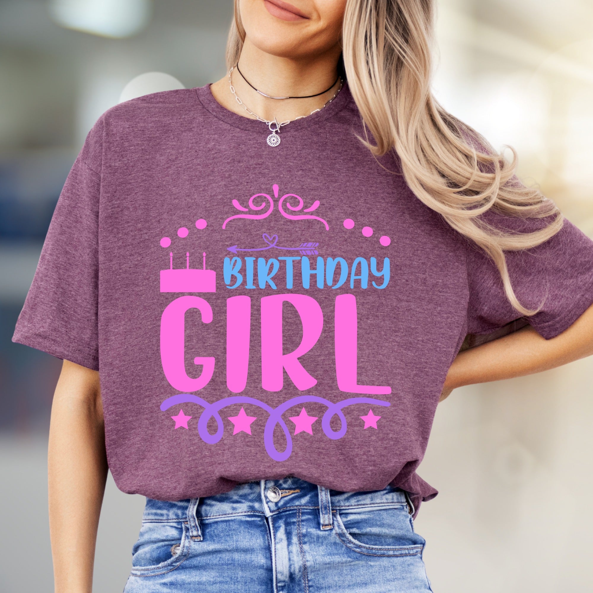 "BIRTHDAY GIRL" Celebration Graphic Tee, a Festive Pick for Her Day