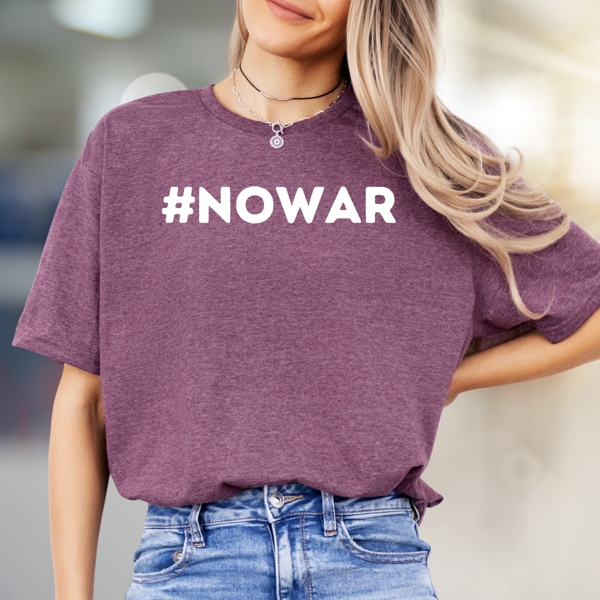 "#NOWAR" Activist Statement Graphic Tee, a Bold Pick for Advocates