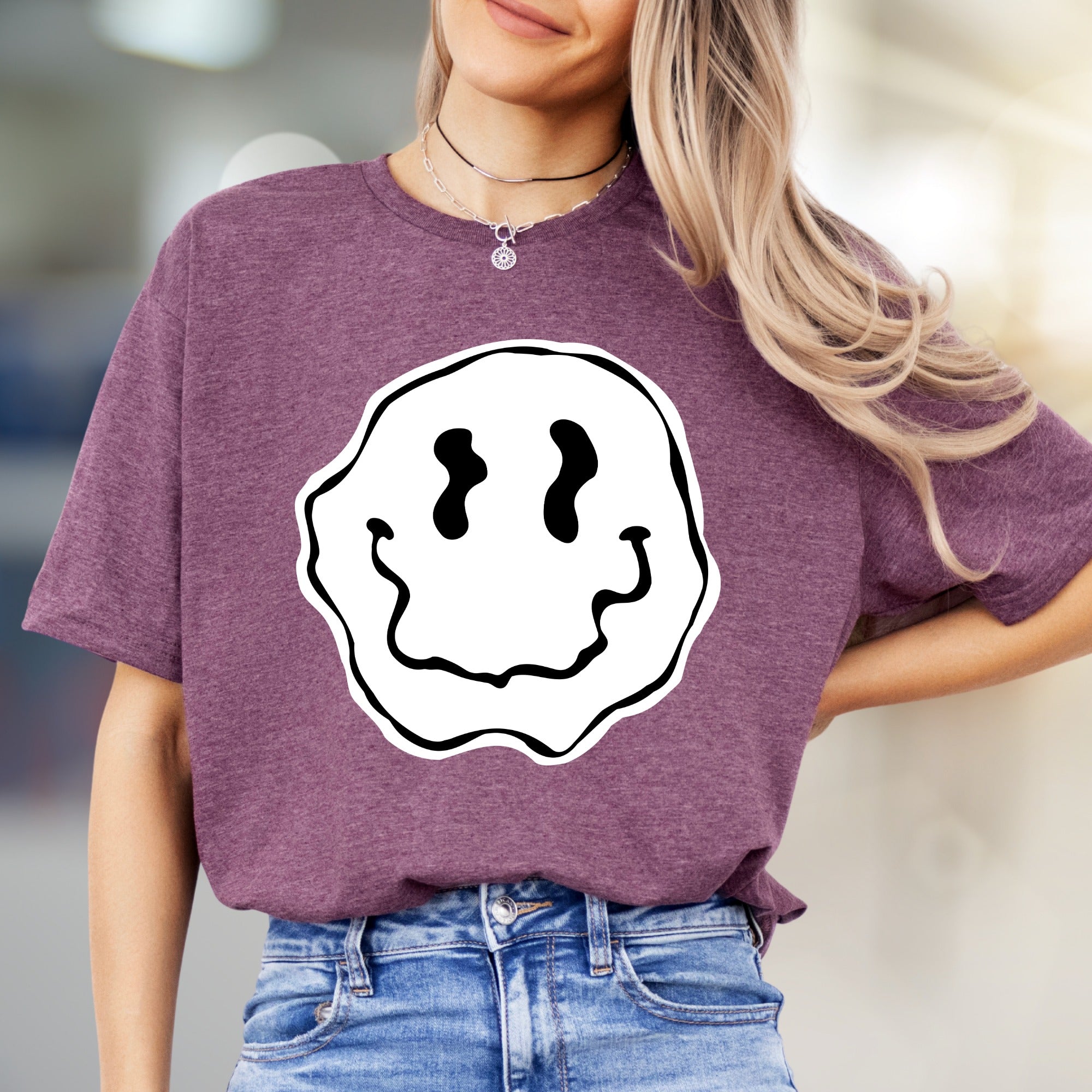 Melty Blob Smiley Face Graphic Tee, a Groovy Abstract Pick for Expressive Souls