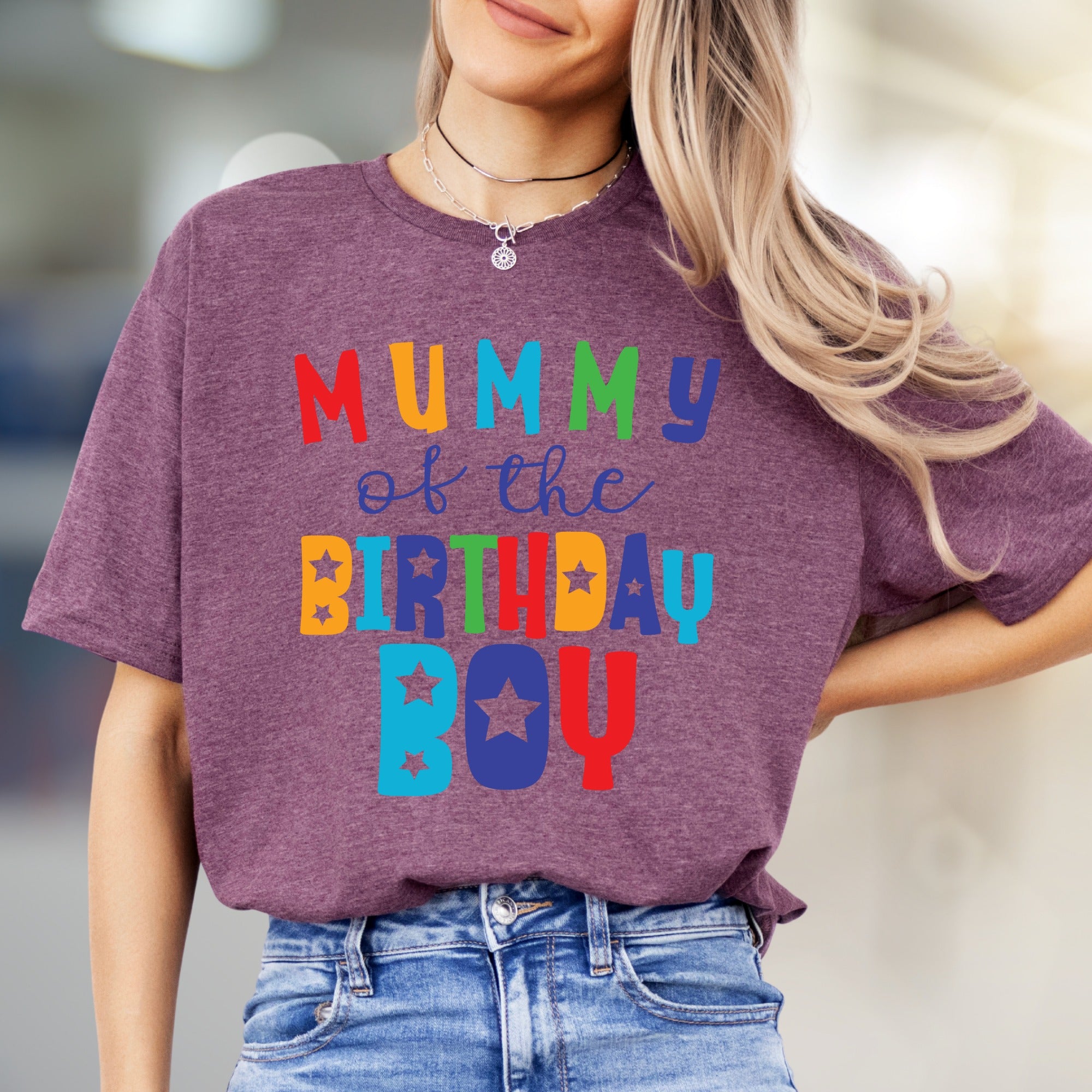"MUMMY of the BIRTHDAY BOY" Celebration Graphic Tee, a Mom Life Pick for Proud Mothers