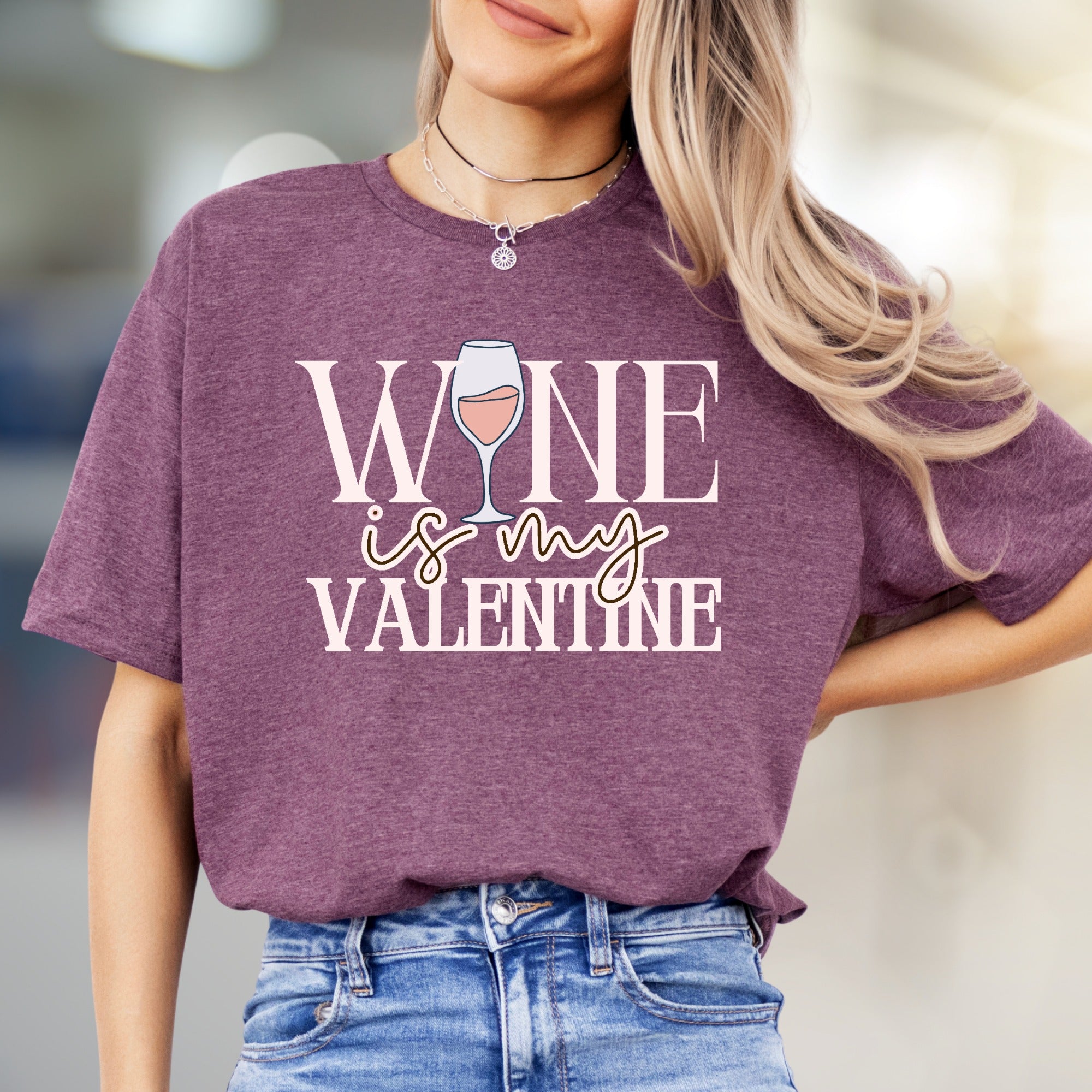 "Wine is My Valentine" Romantic Graphic Tee, a Fun Statement for Wine Lovers
