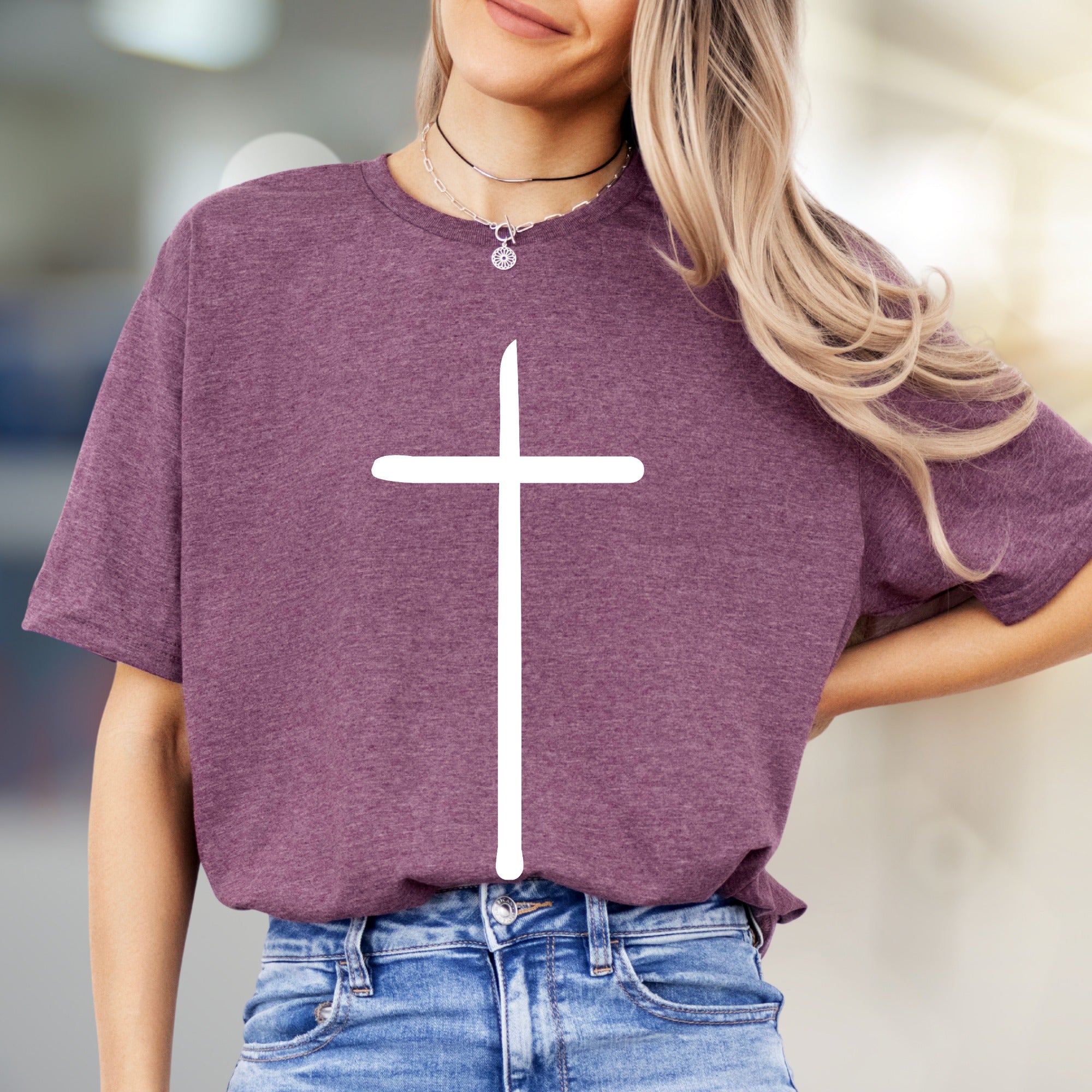 Minimalist Cross Graphic Tee, A Spiritual Statement for Faith Enthusiasts
