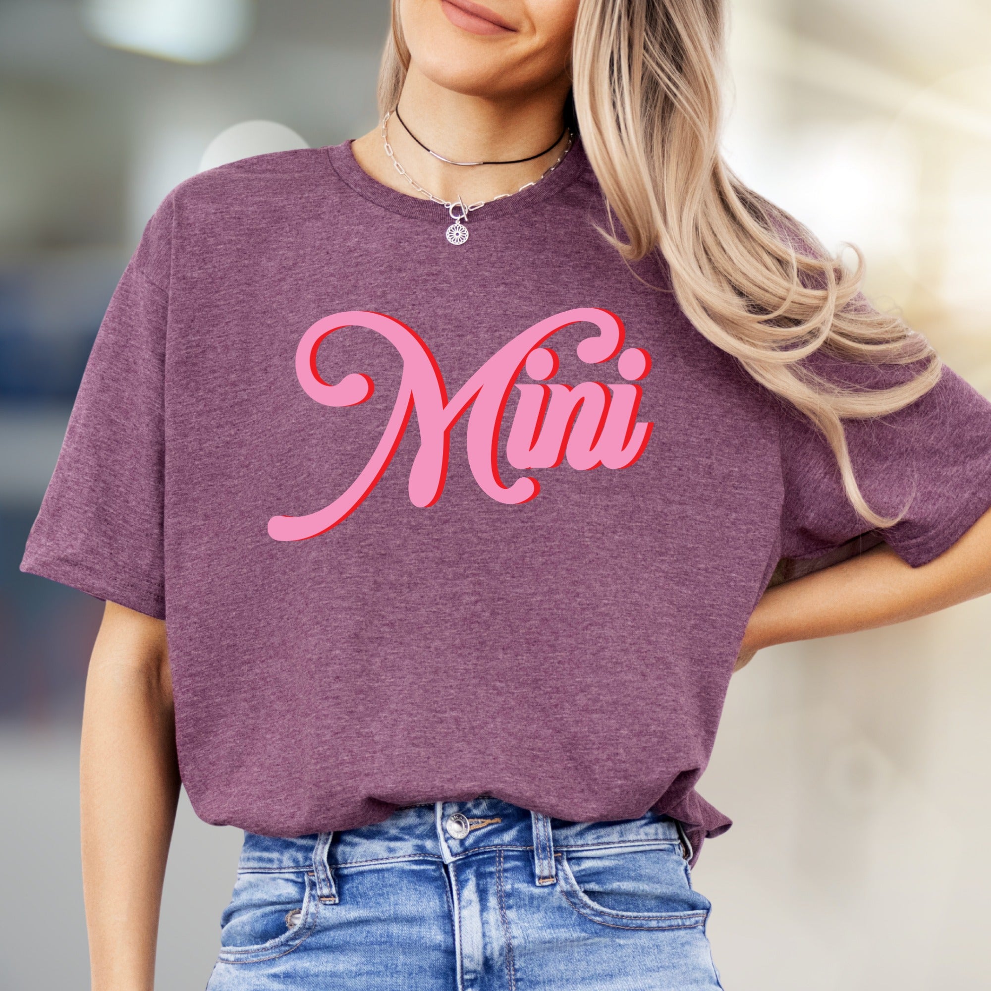 "Mini" Retro Script Graphic Tee, a Sweet Style Pick for Trendy Individuals