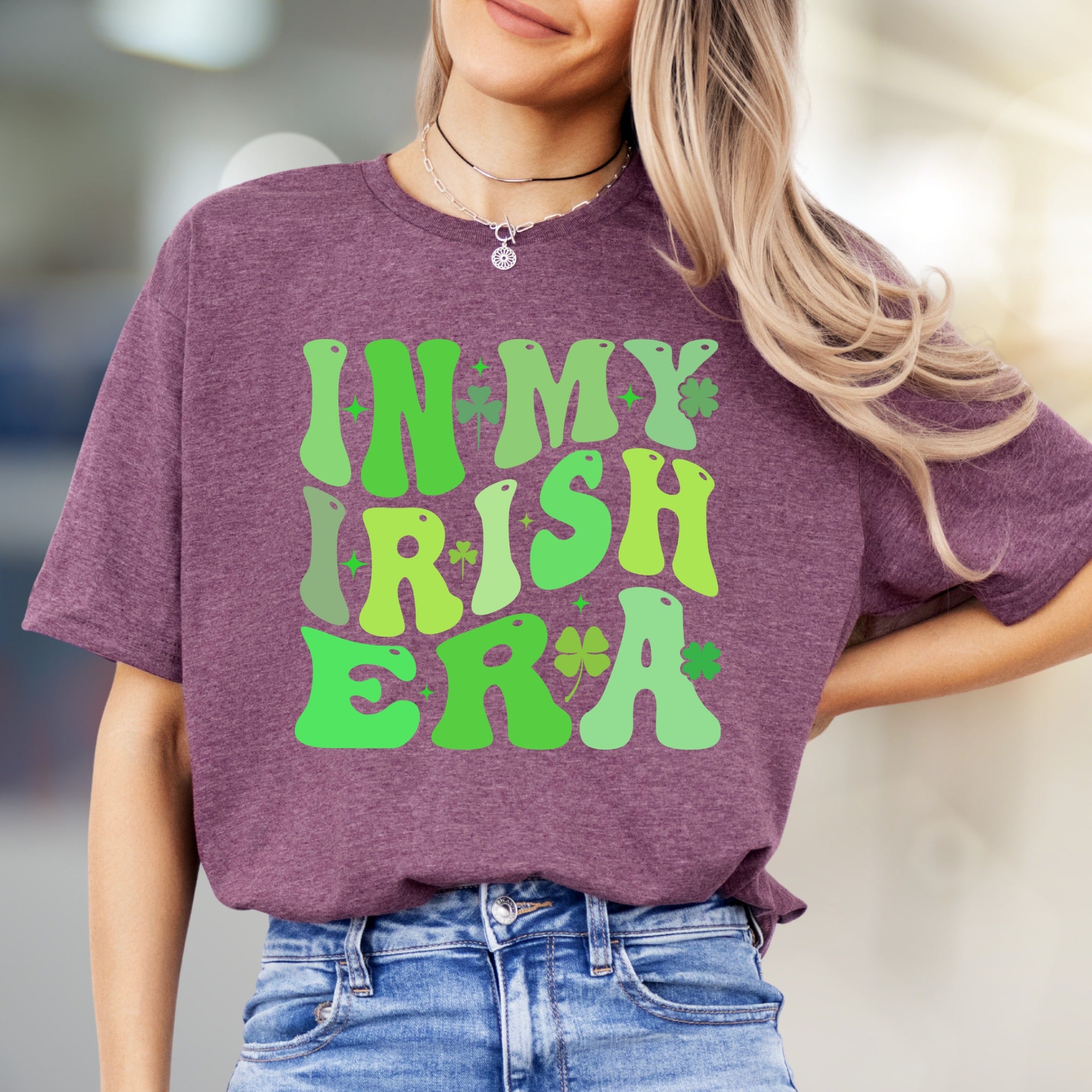 "IN MY IRISH ERA" Groovy St. Patrick's Day Graphic Tee, a Retro Vibe for Celebrators