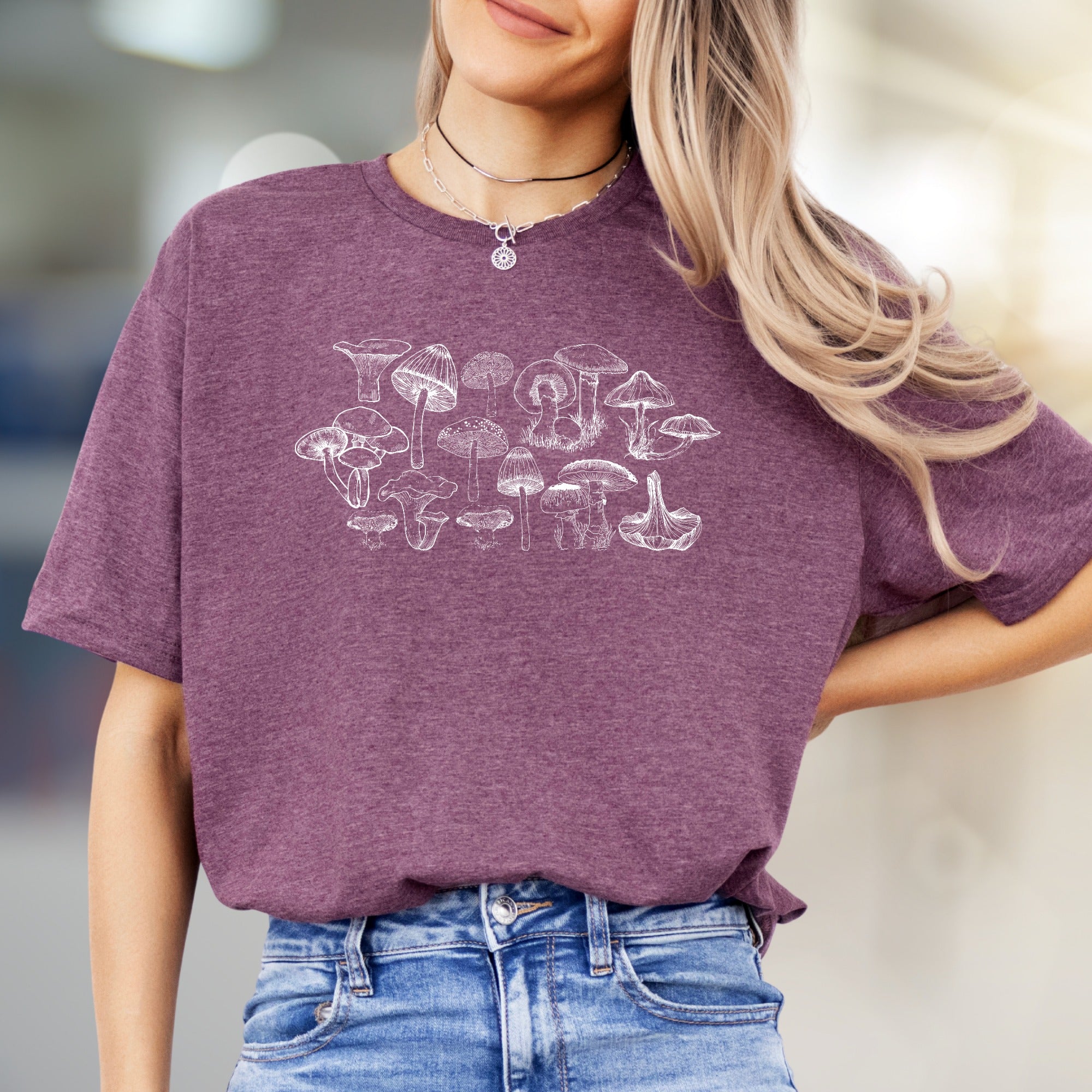 Forest Mushroom Foraging Graphic Tee, Nature Lover's Unisex Style