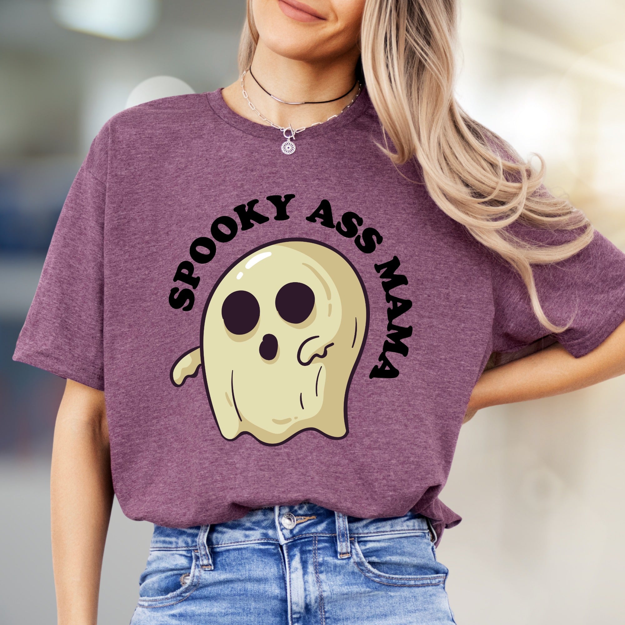“SPOOKY ASS MAMA” Ghost Graphic Tee, a Halloween Vibe for Moms