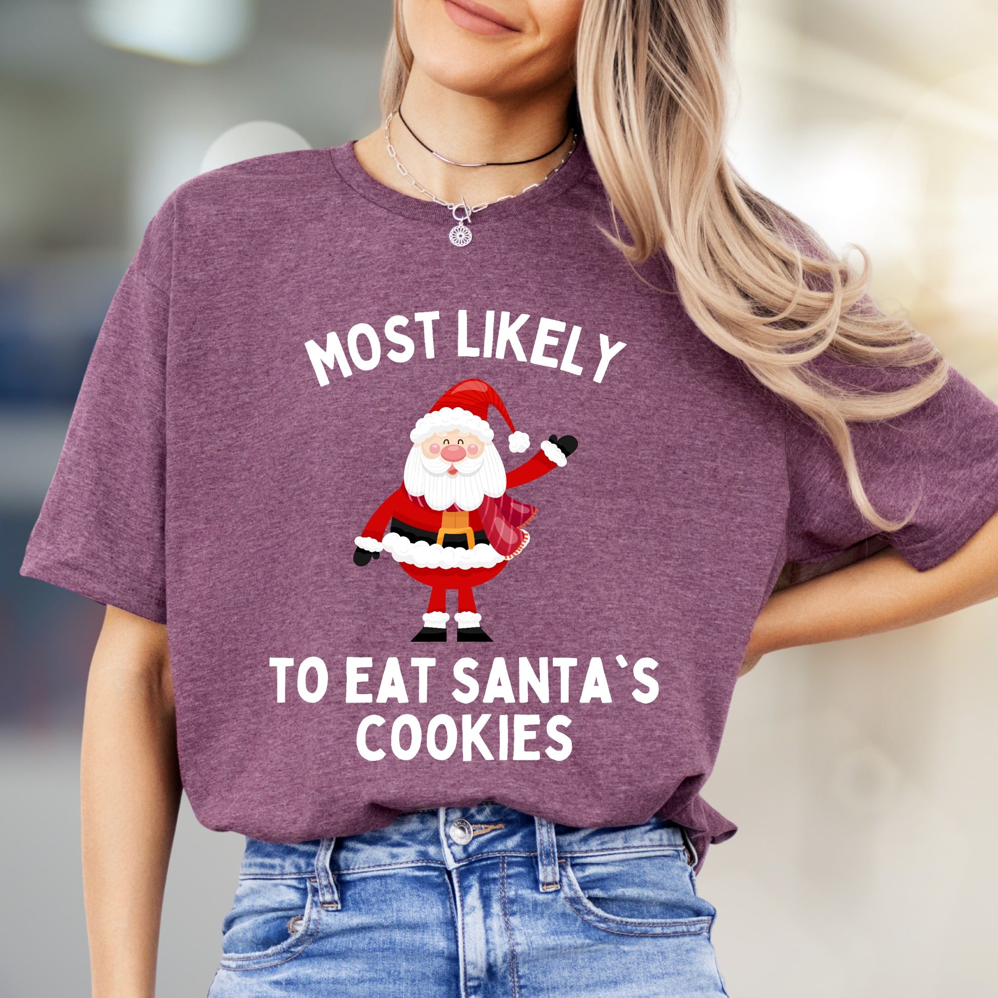 "Most Likely To Eat Santa's Cookies" Holiday Graphic Tee, A Festive Christmas Pick for Cookie Lovers