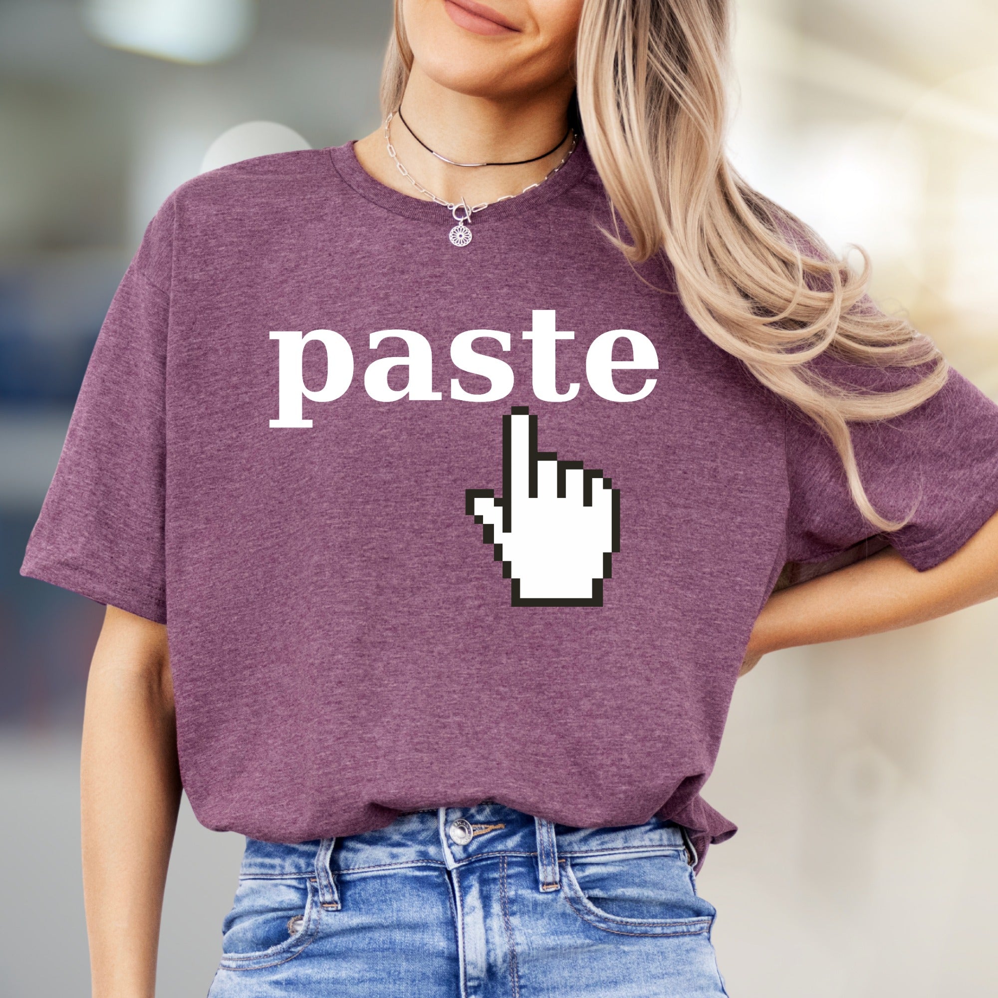 "Paste" Pixel Click Graphic Tee, a Retro Tech Pick for Innovators