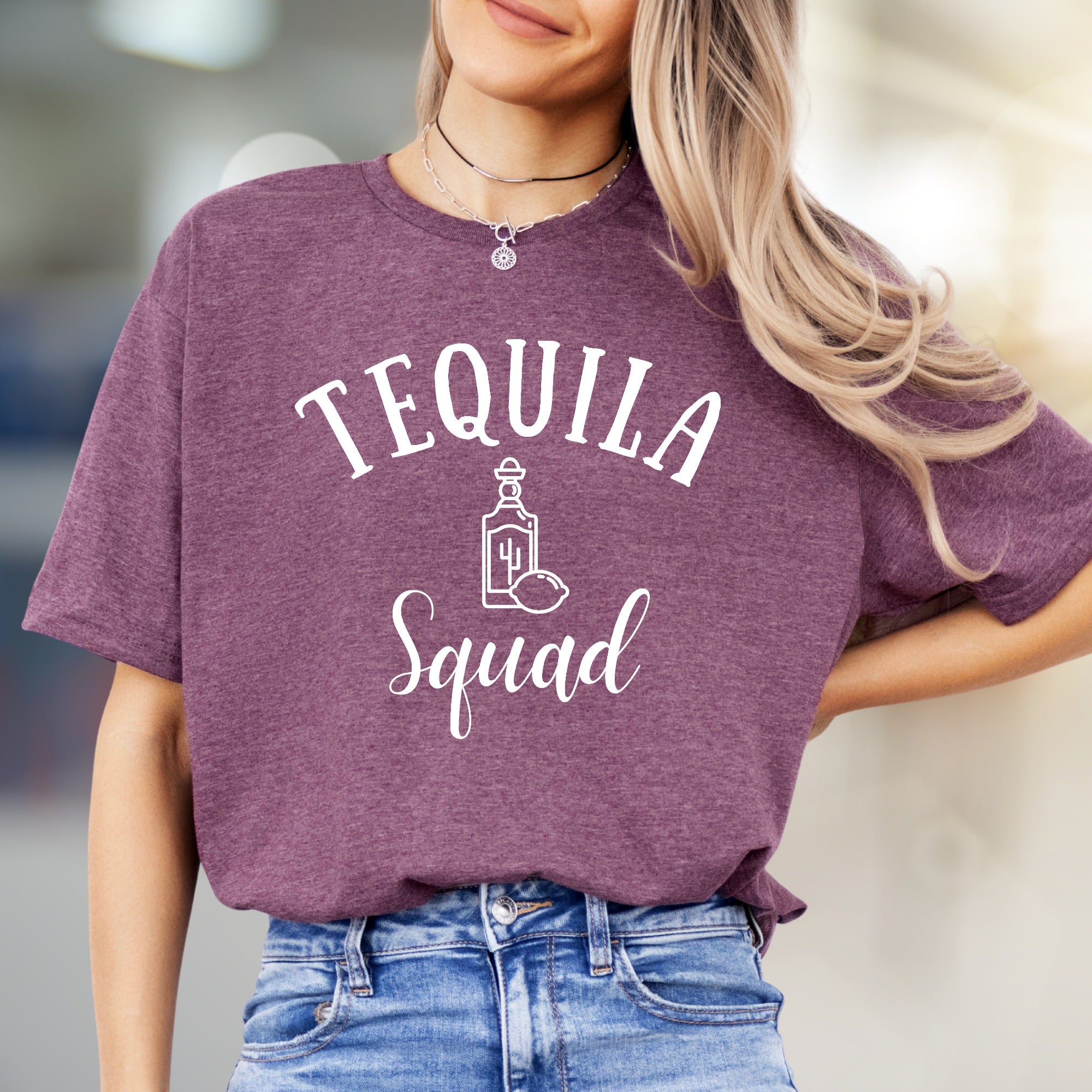 "Tequila Squad" Fun Enthusiast Graphic Tee, A Party-Ready Pick for Social Souls