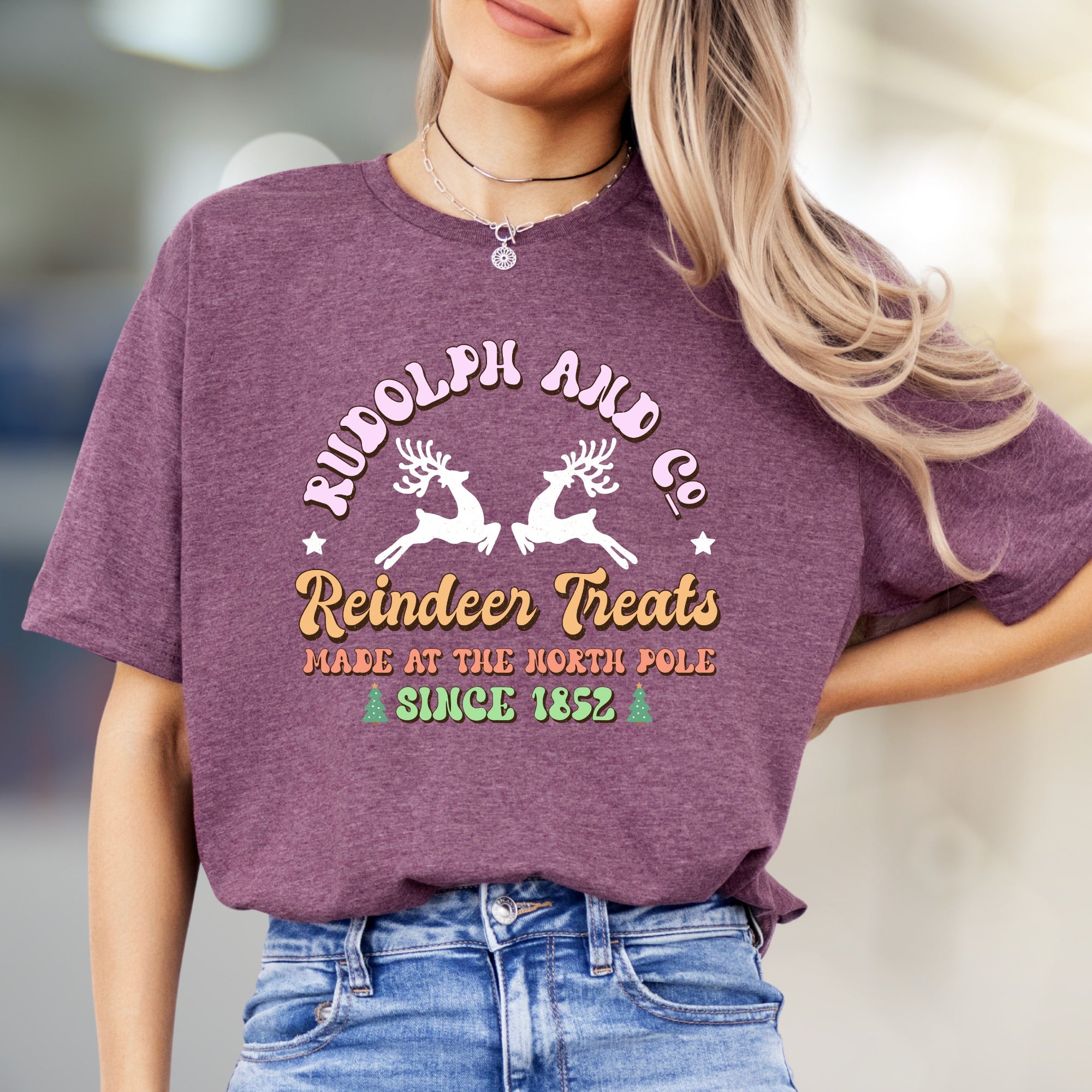 Rudolph and Co Reindeer Treats Holiday Graphic Tee, a Festive Christmas Pick for Everyone